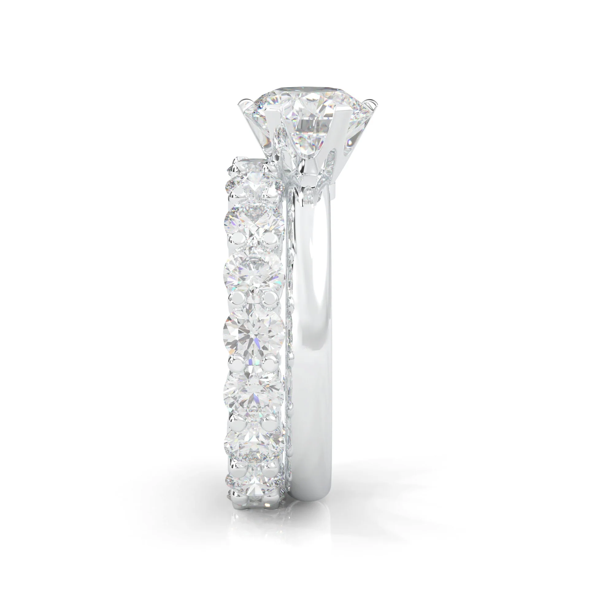 The Classic Moissanite Wedding Set II (14k Solid Gold) - Image 4