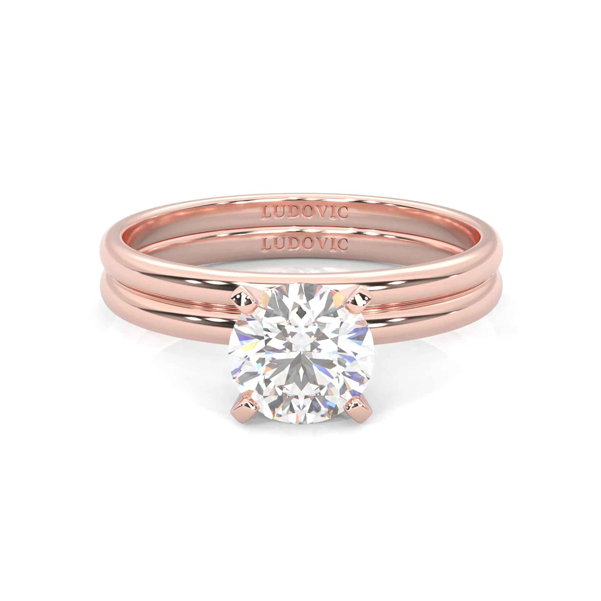 The Classic Moissanite Wedding Set ( Rose Gold )