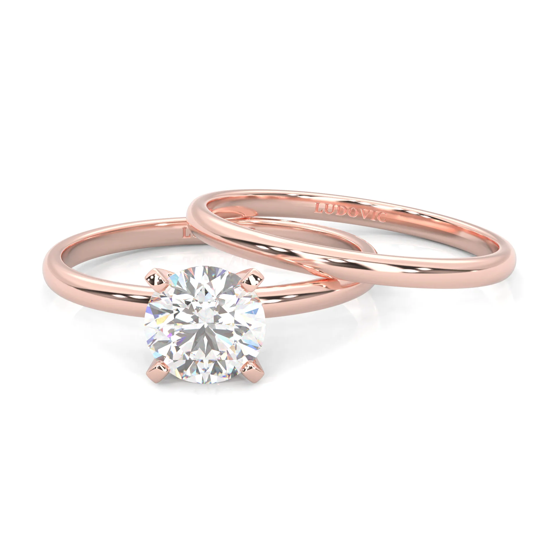 The Classic Moissanite Wedding Set ( Rose Gold ) - Image 2