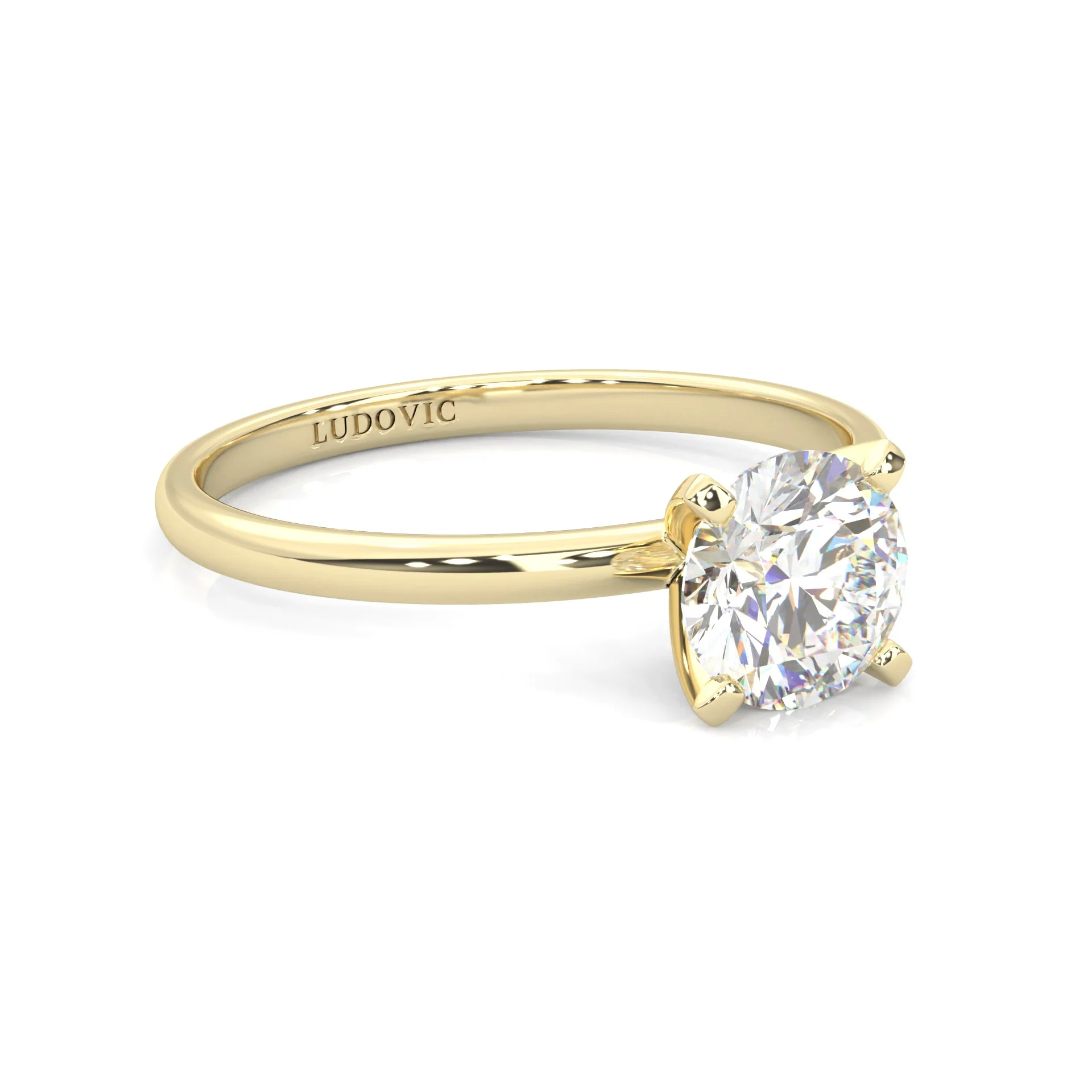 The Classic Moissanite Wedding Set ( Yellow Gold ) - Image 4