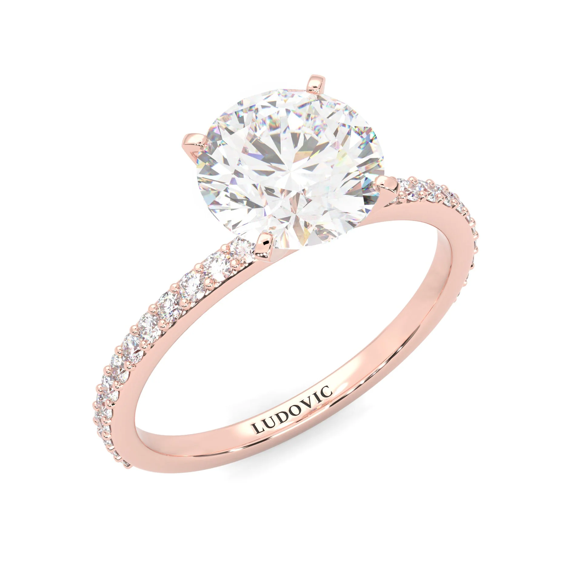 The Crystals Moissanite Engagement Ring ( Rose Gold 14K ) - Image 7
