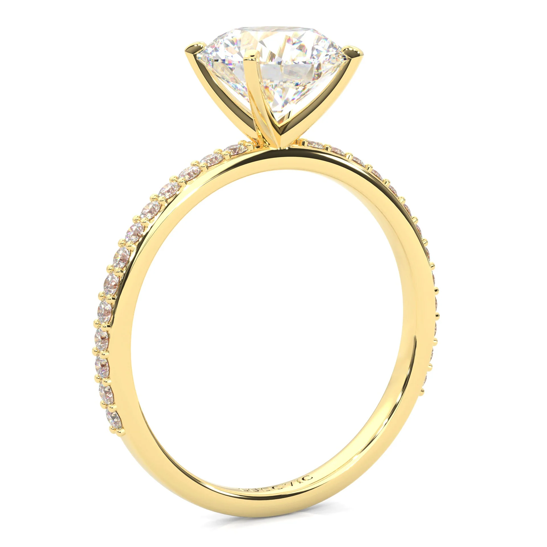 The Crystals Moissanite Engagement Ring ( Yellow Gold 14K ) - Image 6