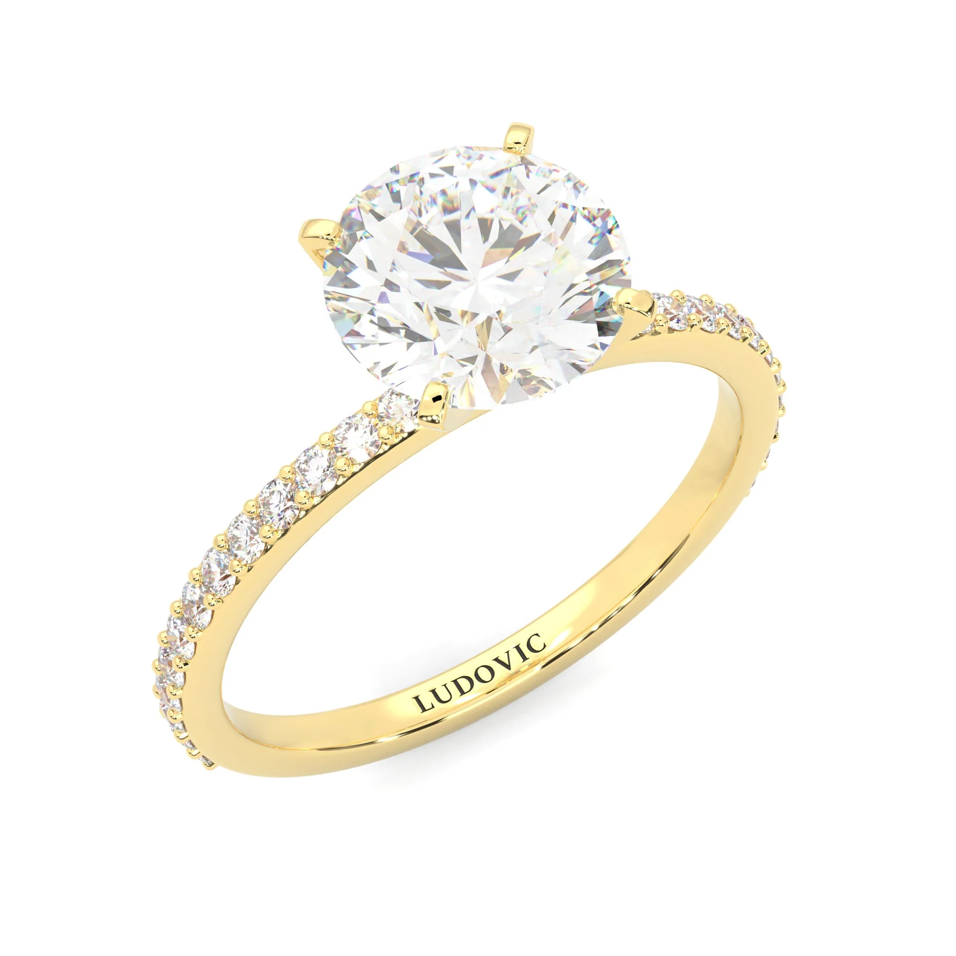The Crystals Moissanite Engagement Ring ( Yellow Gold 14K ) - Image 7