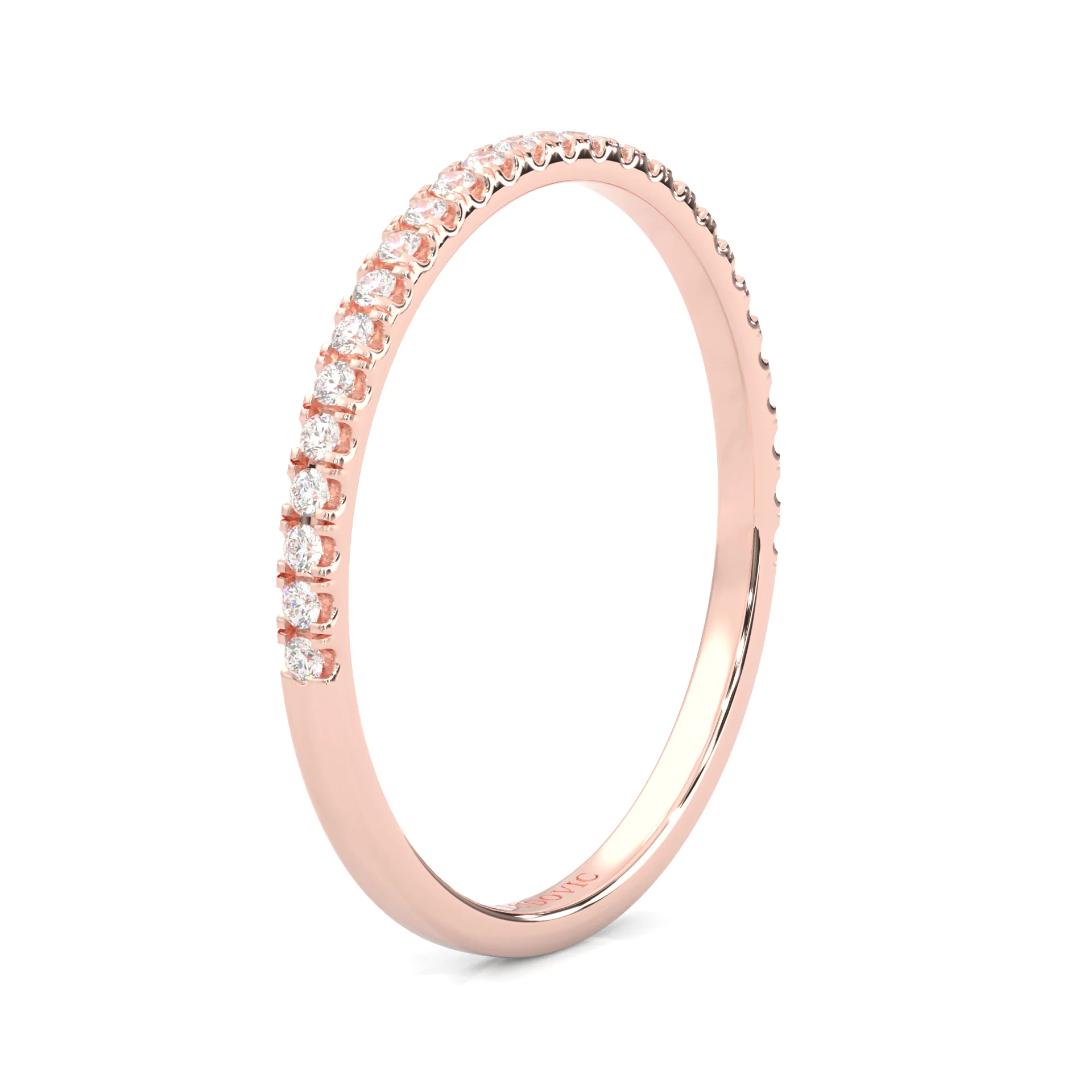 The Crystals Moissanite Wedding Band ( Rose Gold ) - Image 5
