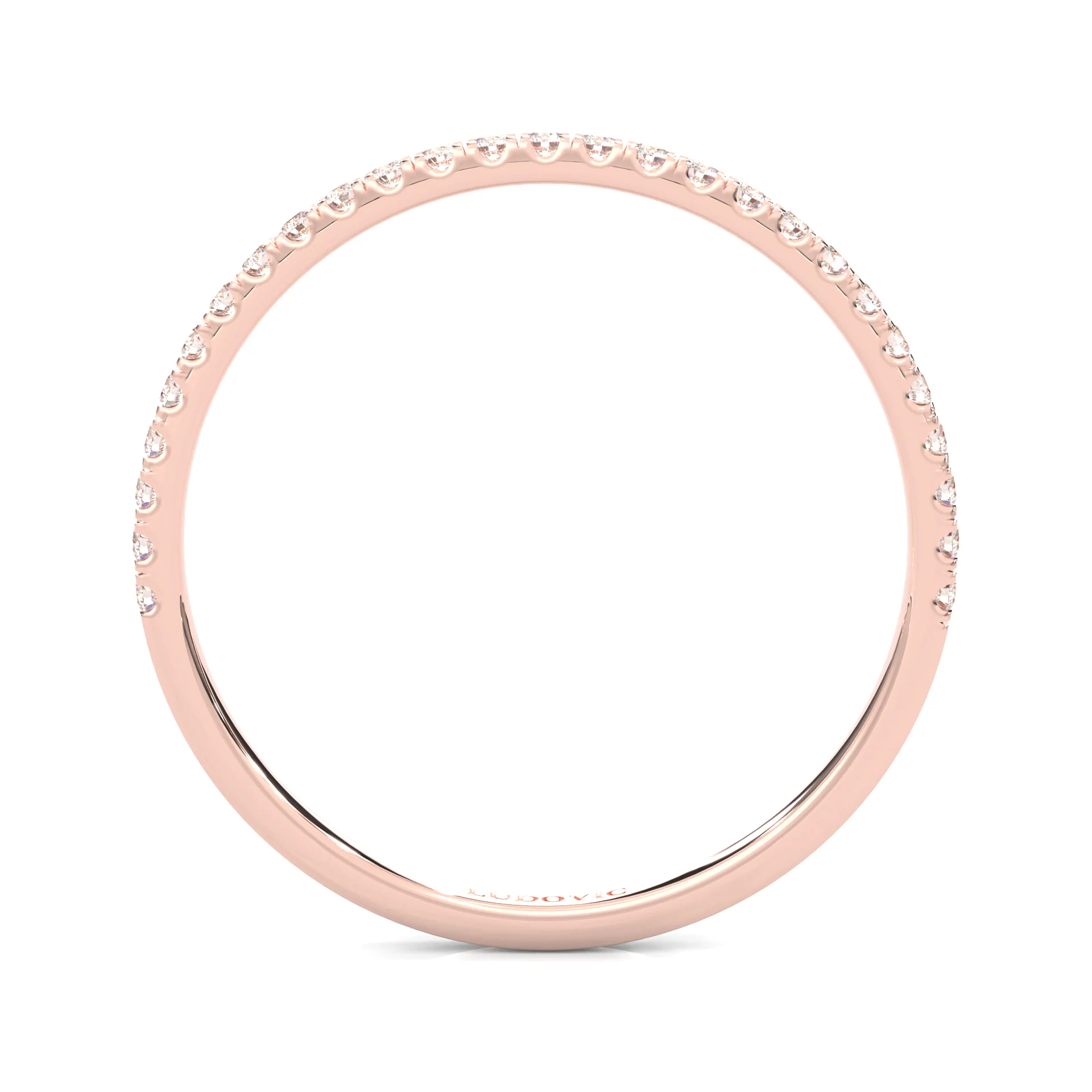 The Crystals Moissanite Wedding Band ( Rose Gold ) - Image 6