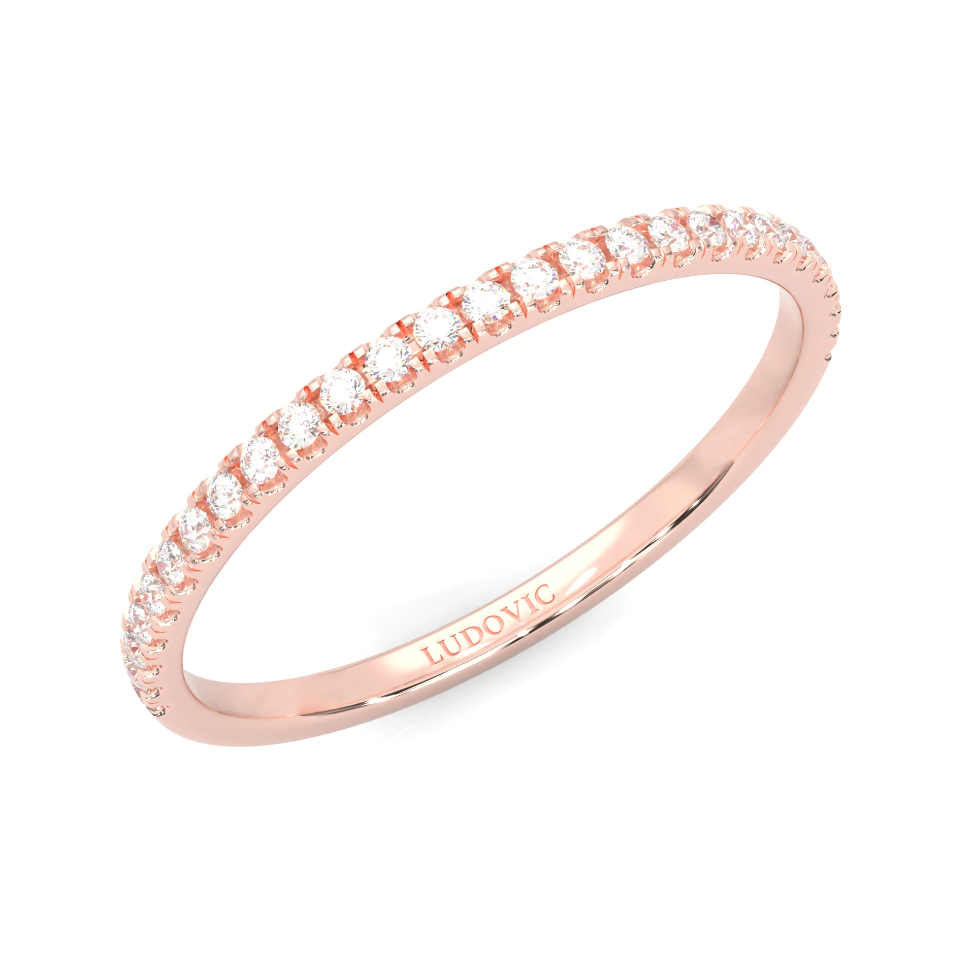The Crystals Moissanite Wedding Band ( Rose Gold ) - Image 7