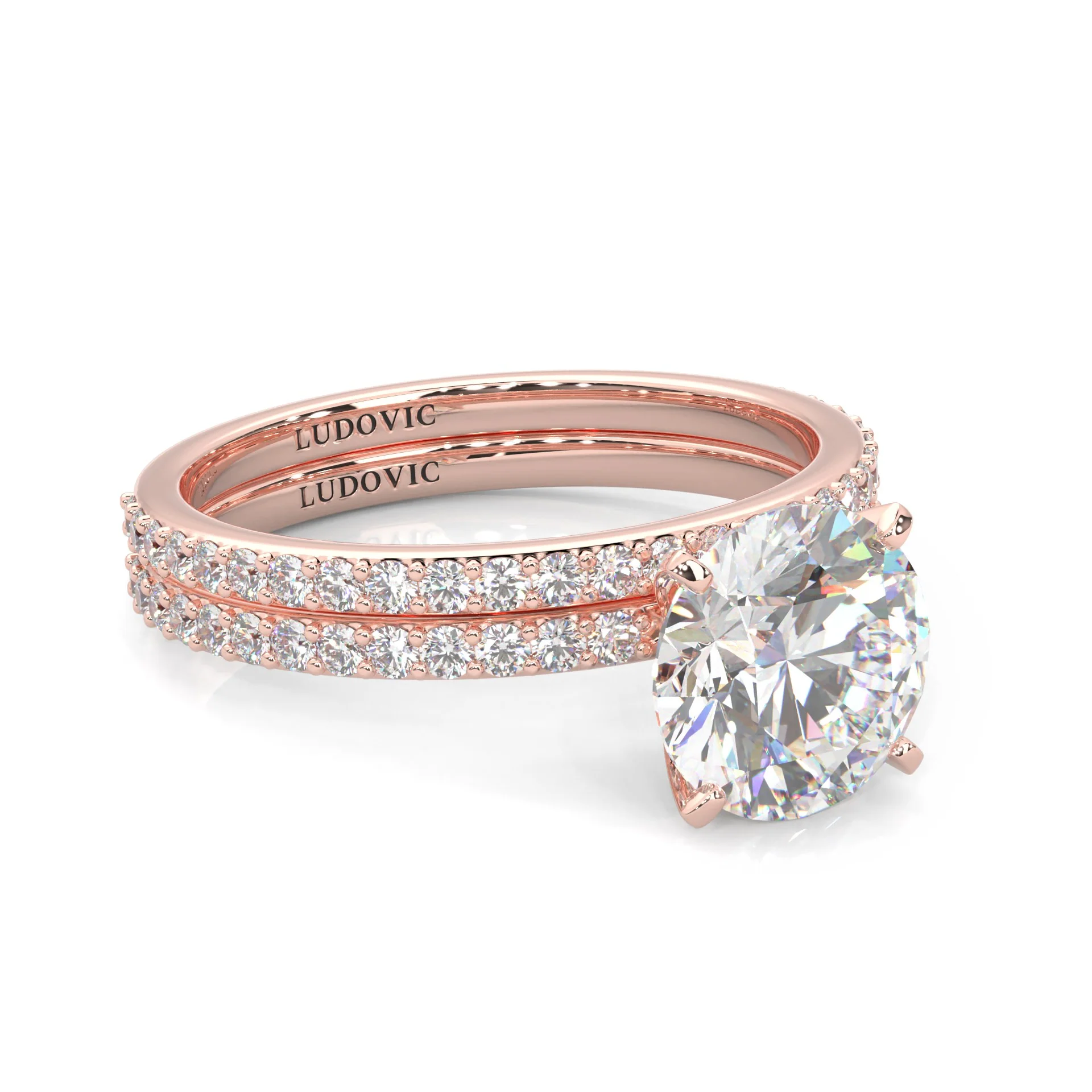 The Crystals Moissanite Wedding Set ( Rose Gold ) - Image 3