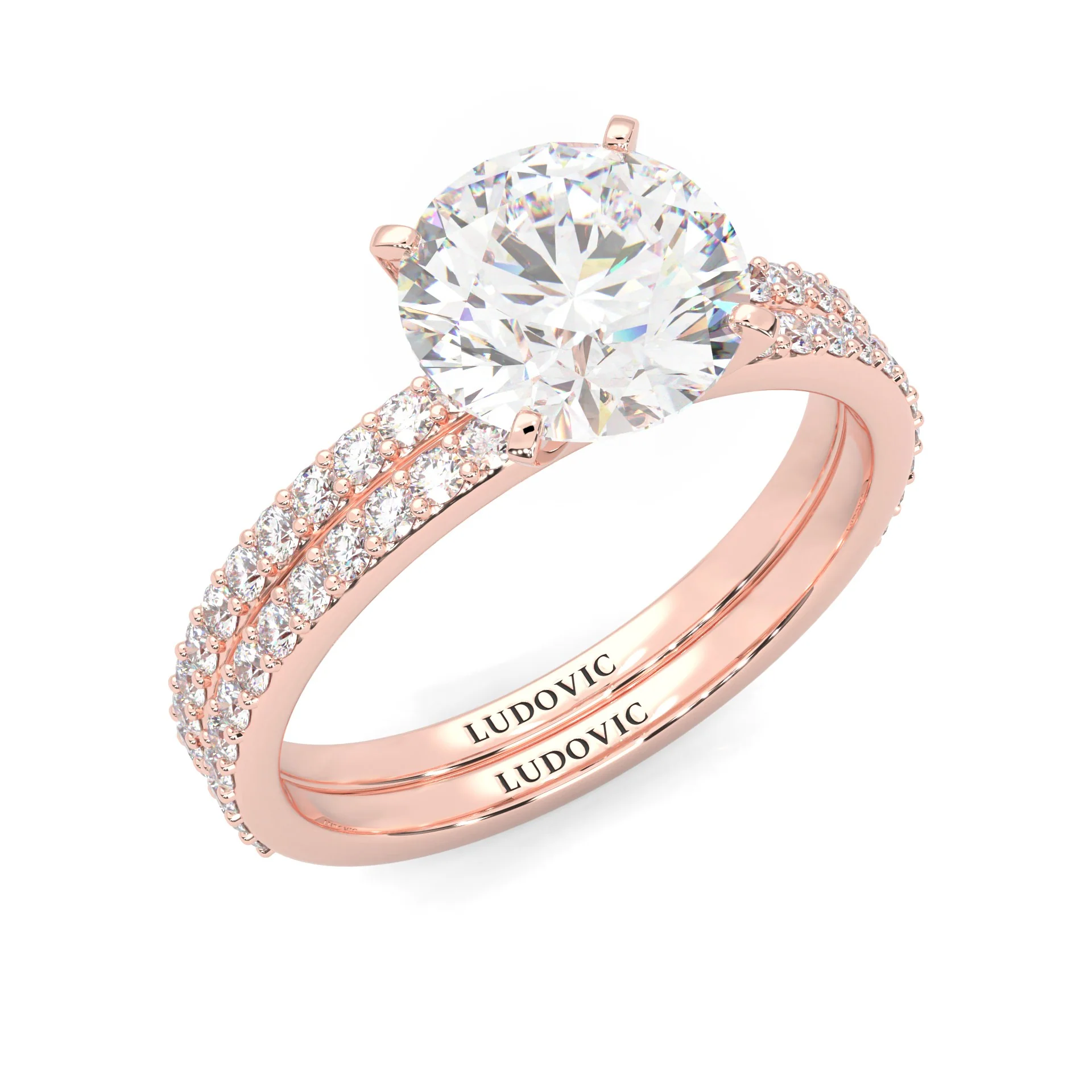 The Crystals Moissanite Wedding Set ( Rose Gold ) - Image 4