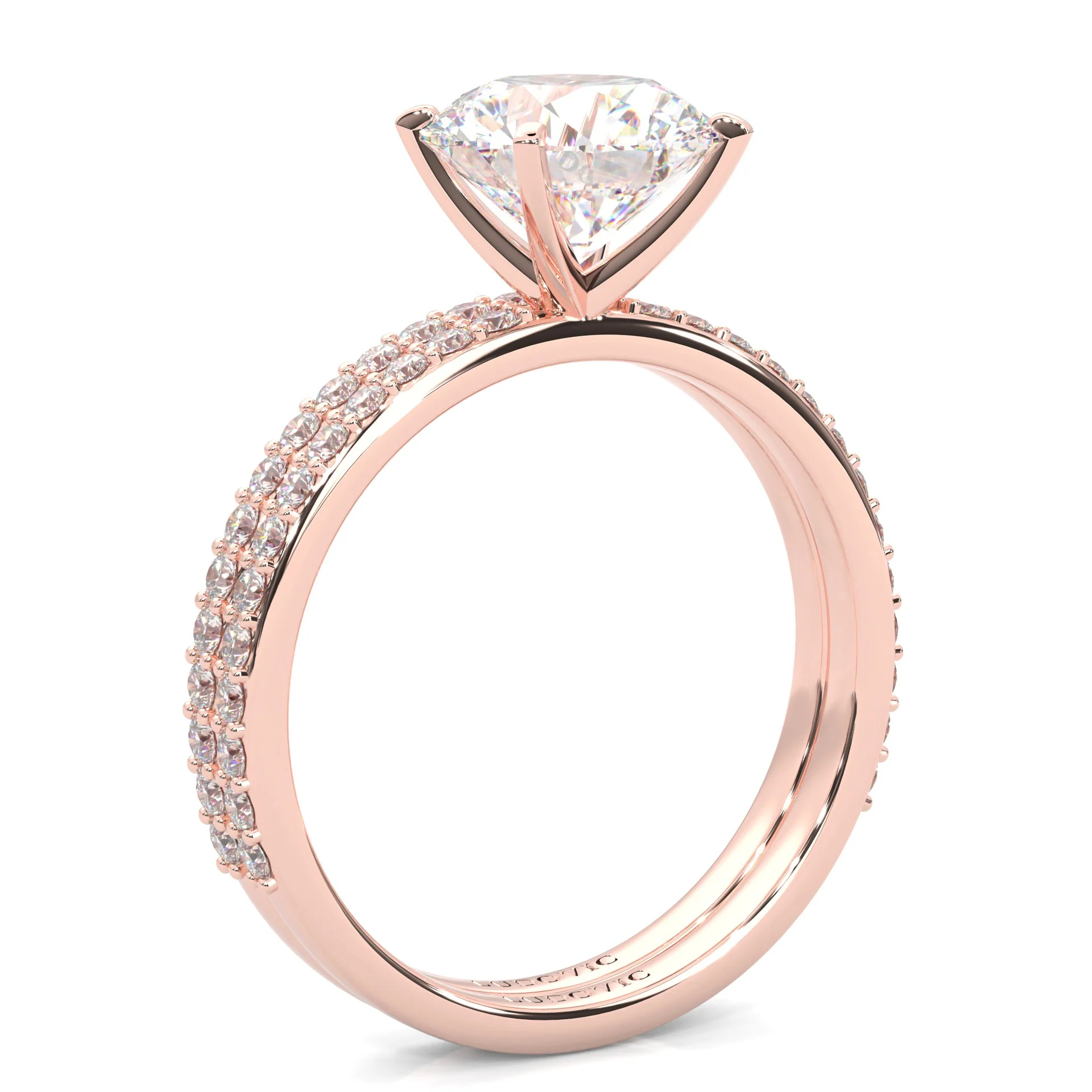 The Crystals Moissanite Wedding Set ( Rose Gold ) - Image 5