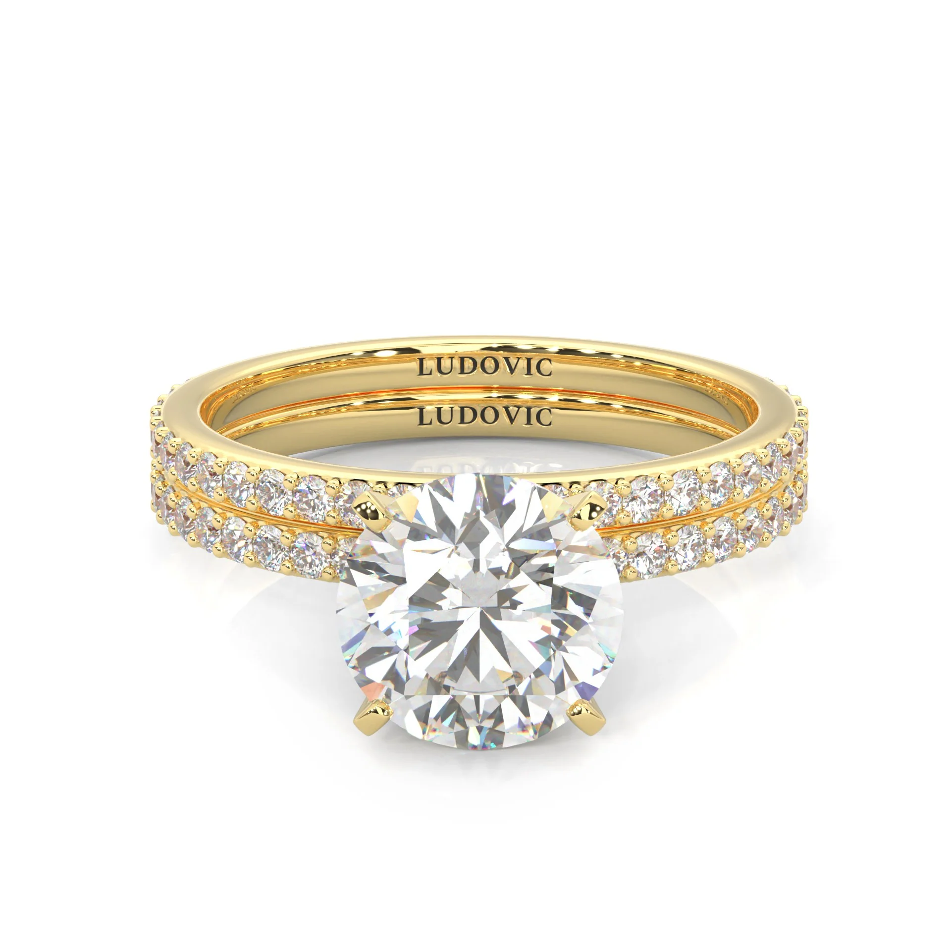The Crystals Moissanite Wedding Set ( Yellow Gold )