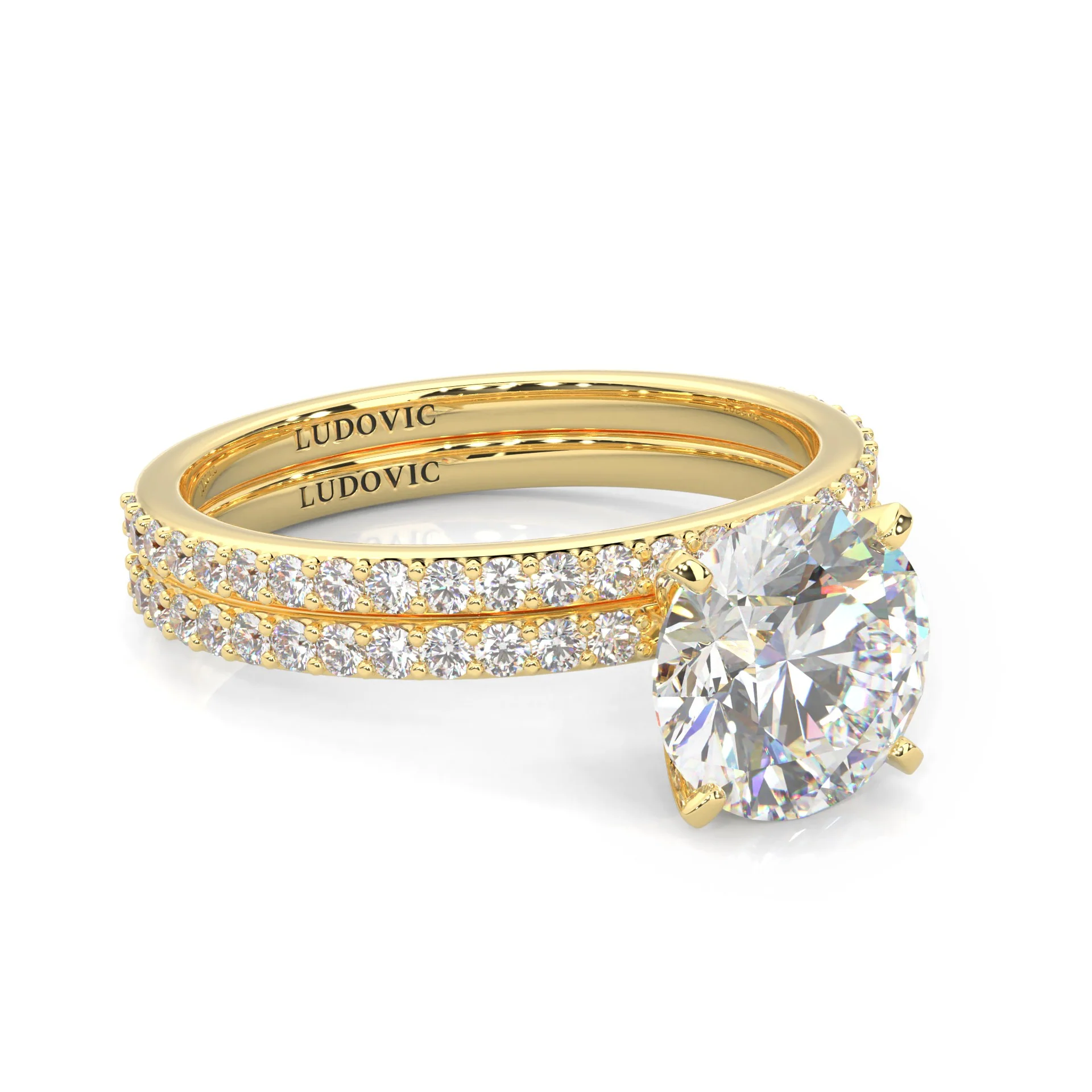 The Crystals Moissanite Wedding Set ( Yellow Gold ) - Image 3
