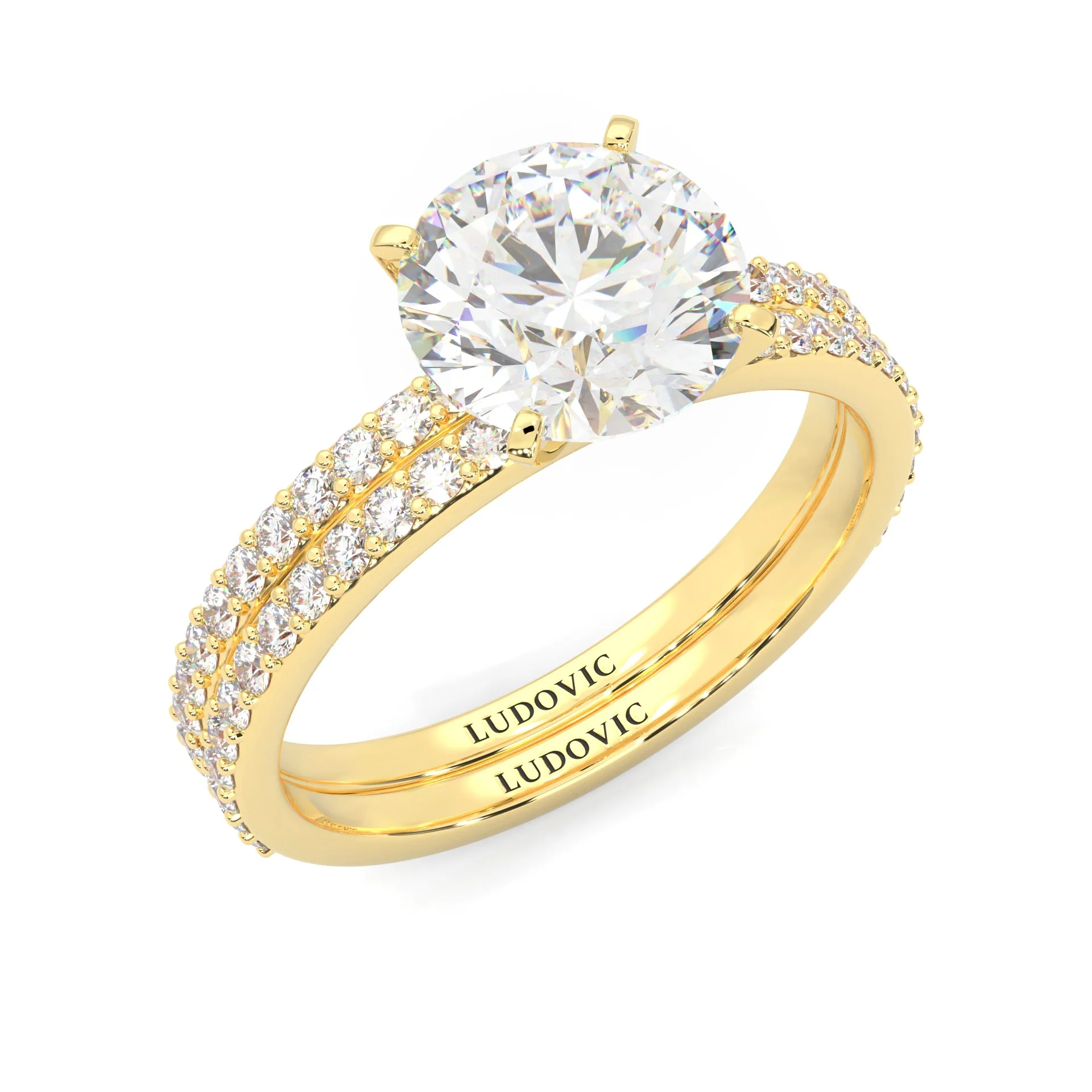 The Crystals Moissanite Wedding Set ( Yellow Gold ) - Image 4