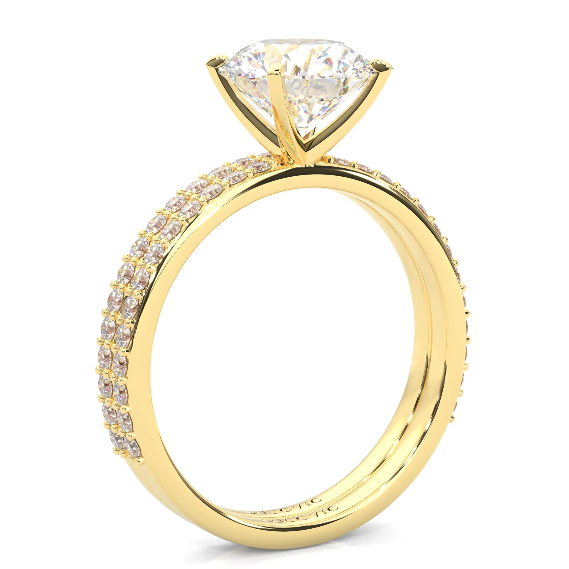 The Crystals Moissanite Wedding Set ( Yellow Gold ) - Image 5