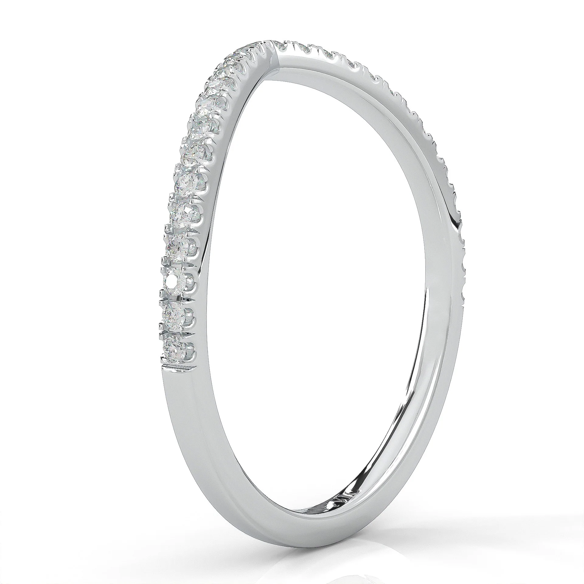 The Curved Swan Moissanite Wedding band - Image 5
