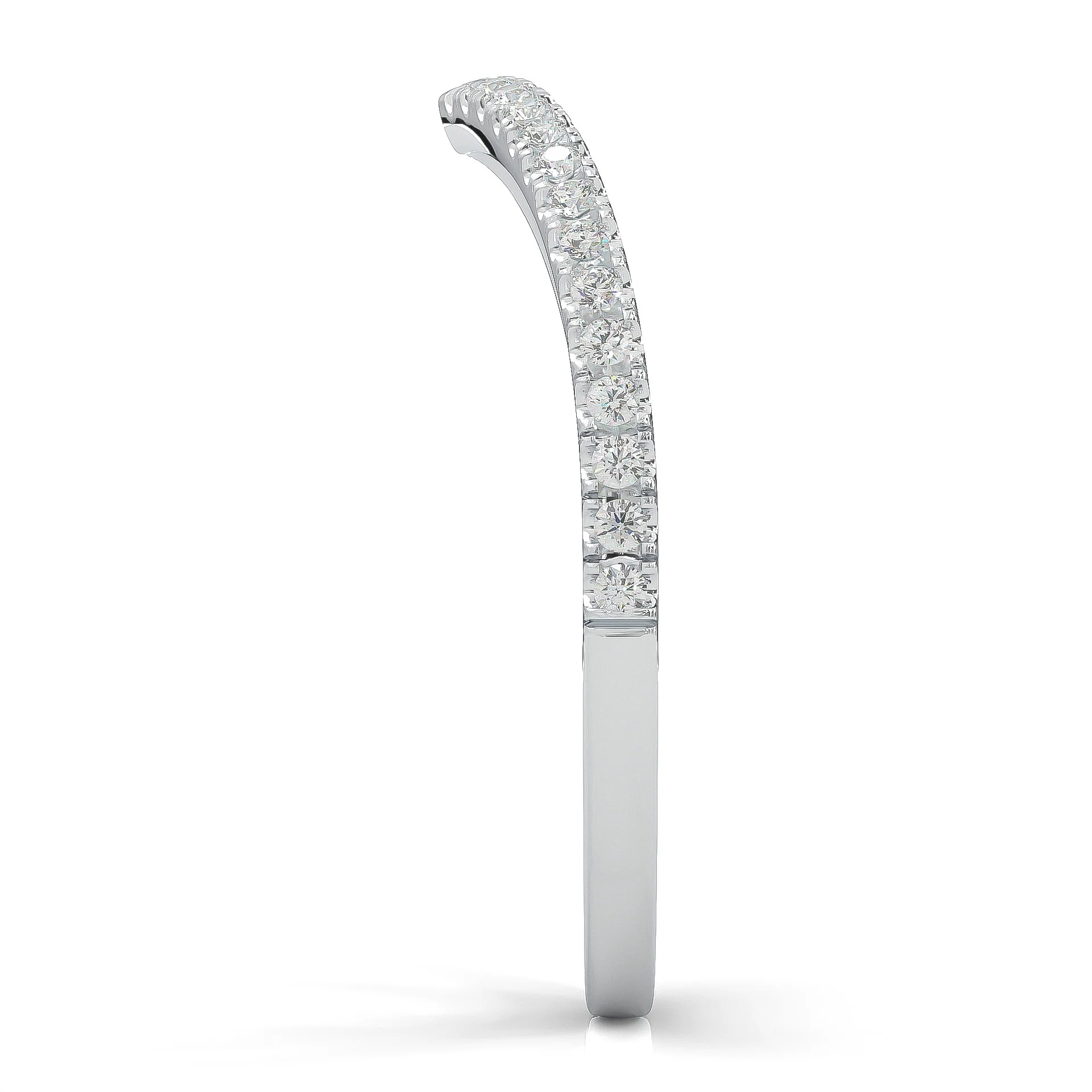 The Curved Swan Moissanite Wedding band - Image 6
