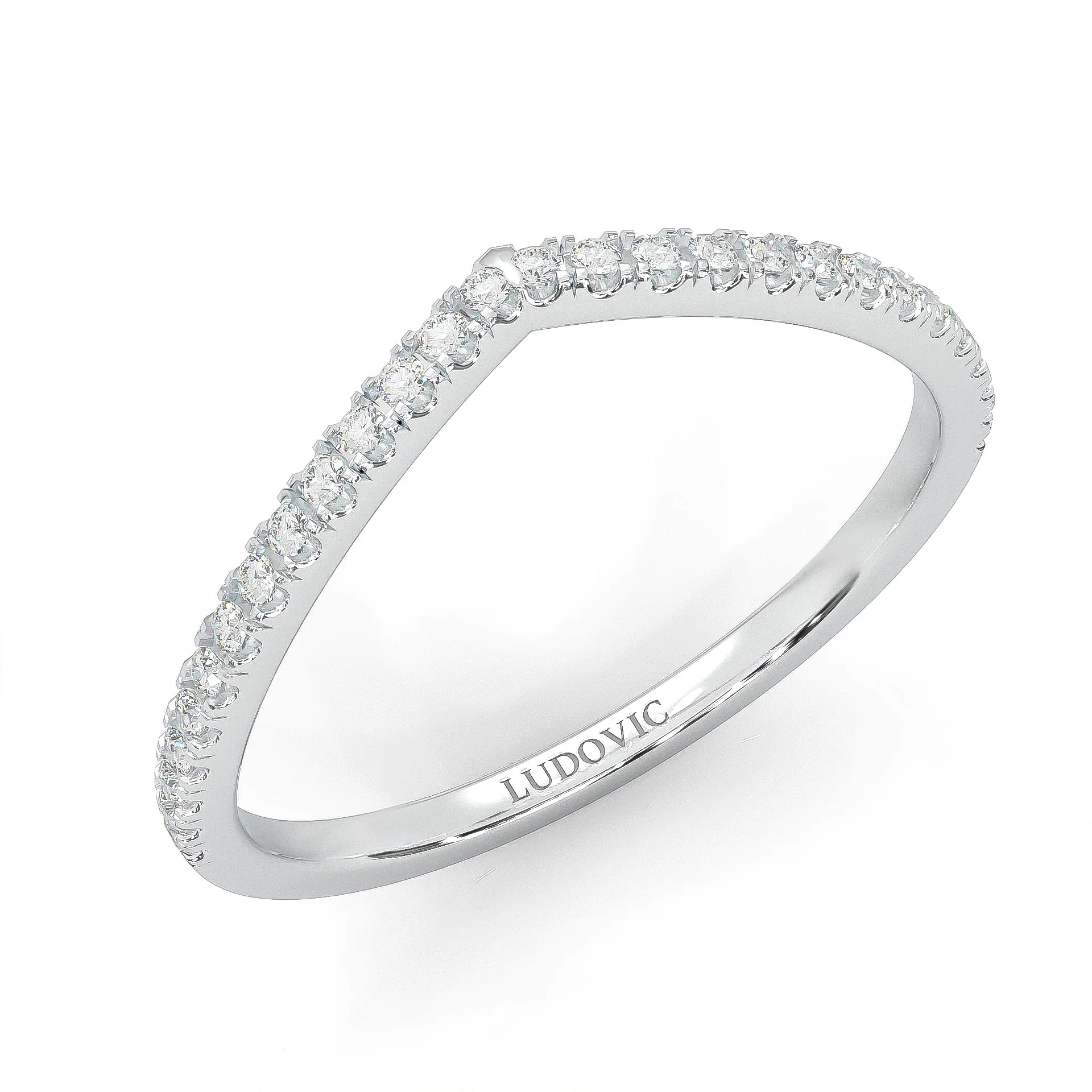 The Curved Swan Moissanite Wedding band - Image 7