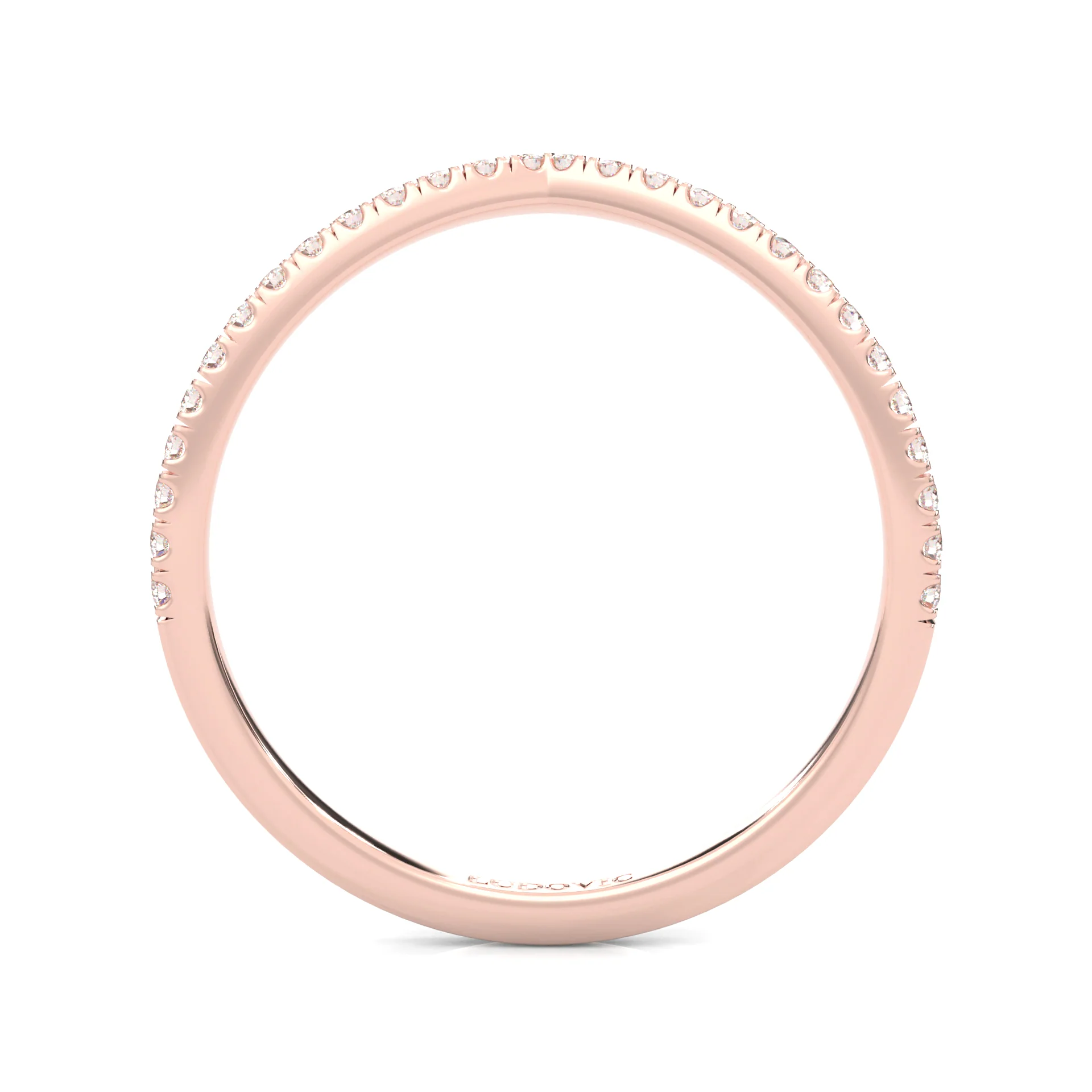 The Curved Swan Moissanite Wedding Band (Rose Gold ) - Image 6