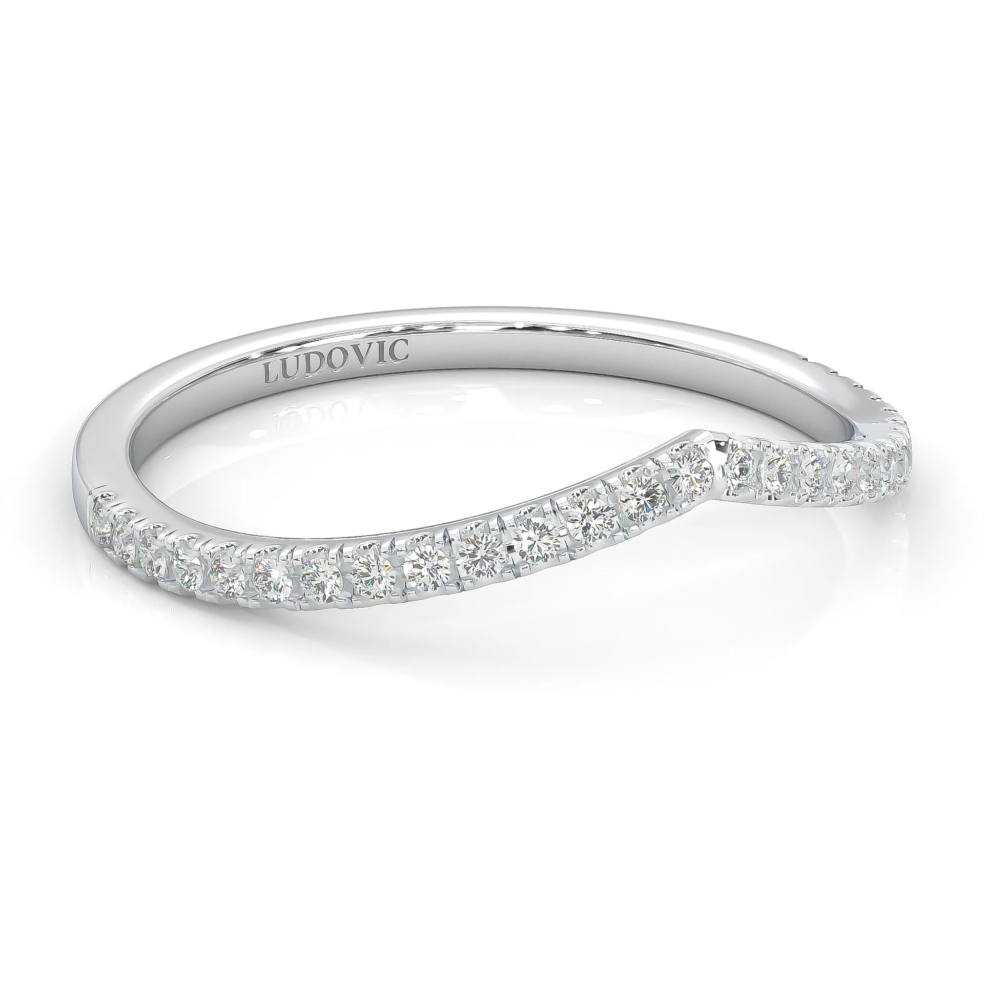 The Curved Swan Moissanite Wedding Set (14k Solid Gold) - Image 11