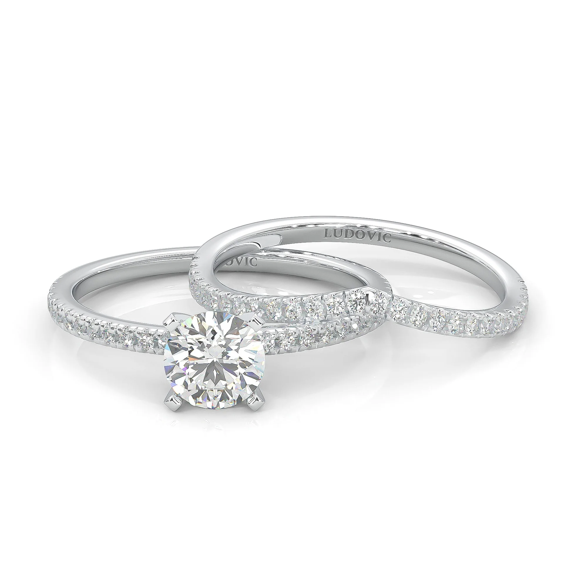 The Curved Swan Moissanite Wedding Set (14k Solid Gold) - Image 3