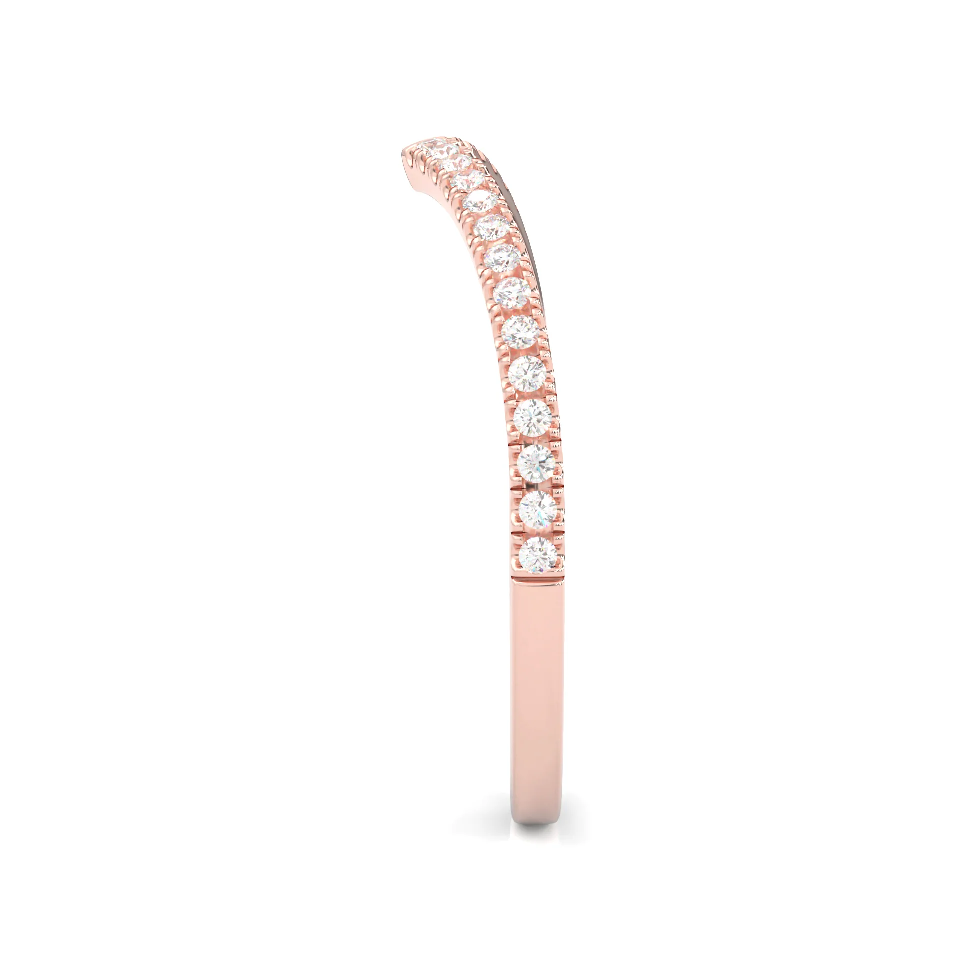The Curved Swan Moissanite Wedding Set ( Rose Gold ) - Image 10