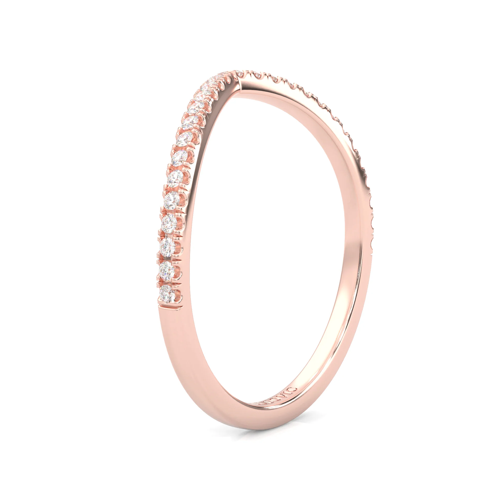 The Curved Swan Moissanite Wedding Set ( Rose Gold ) - Image 11
