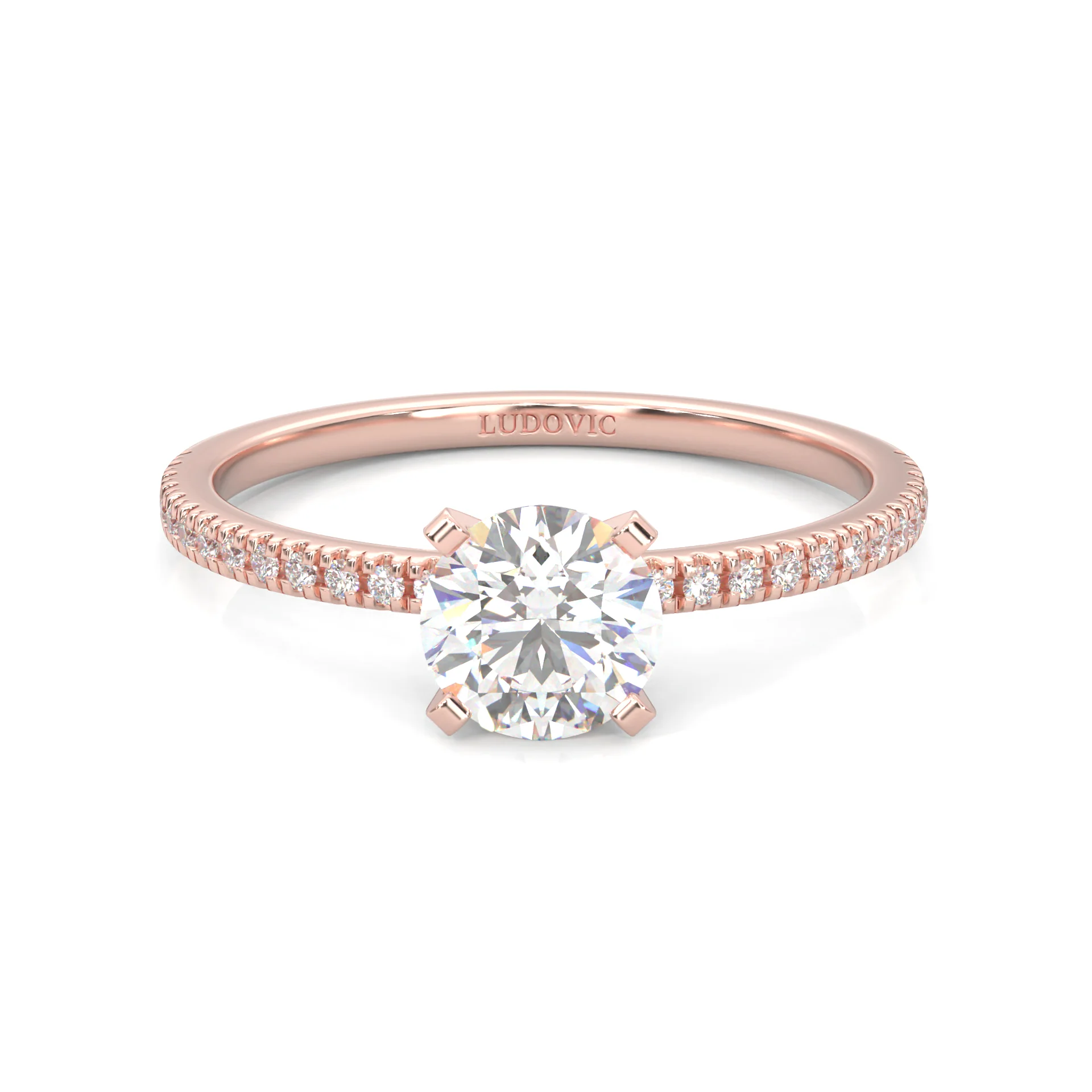 The Curved Swan Moissanite Wedding Set ( Rose Gold ) - Image 2