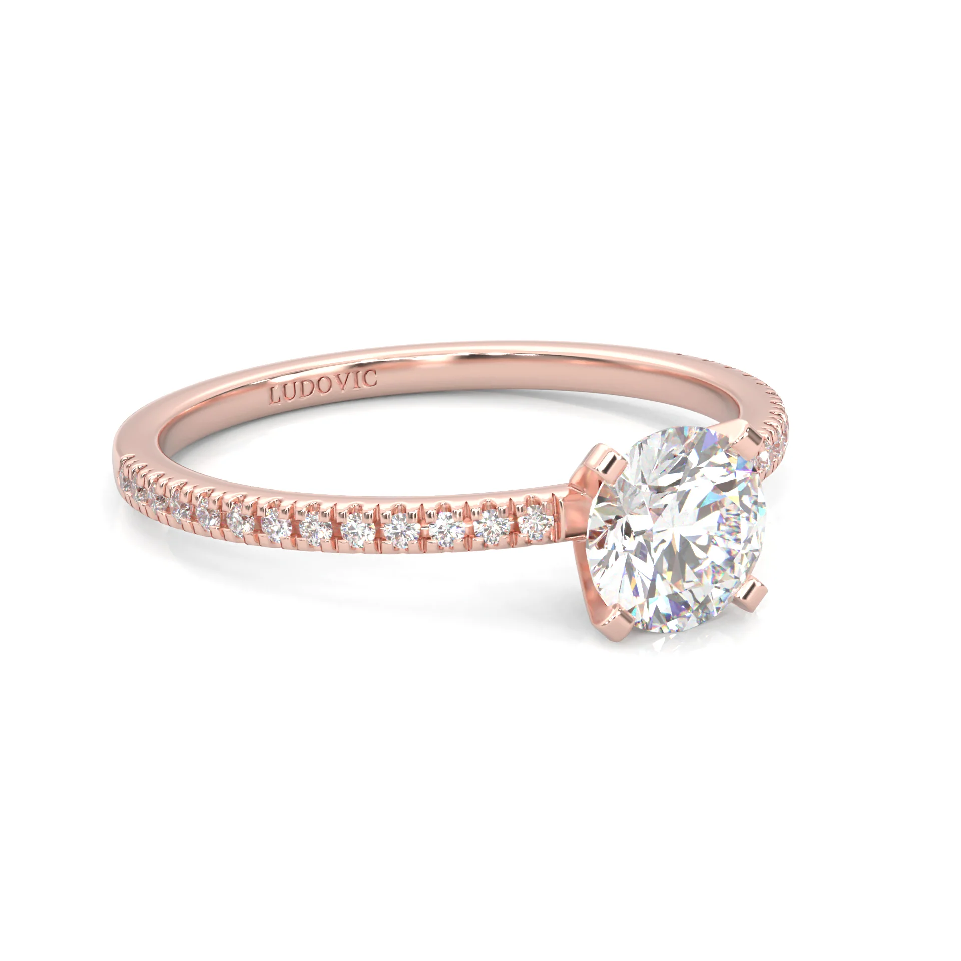 The Curved Swan Moissanite Wedding Set ( Rose Gold ) - Image 3