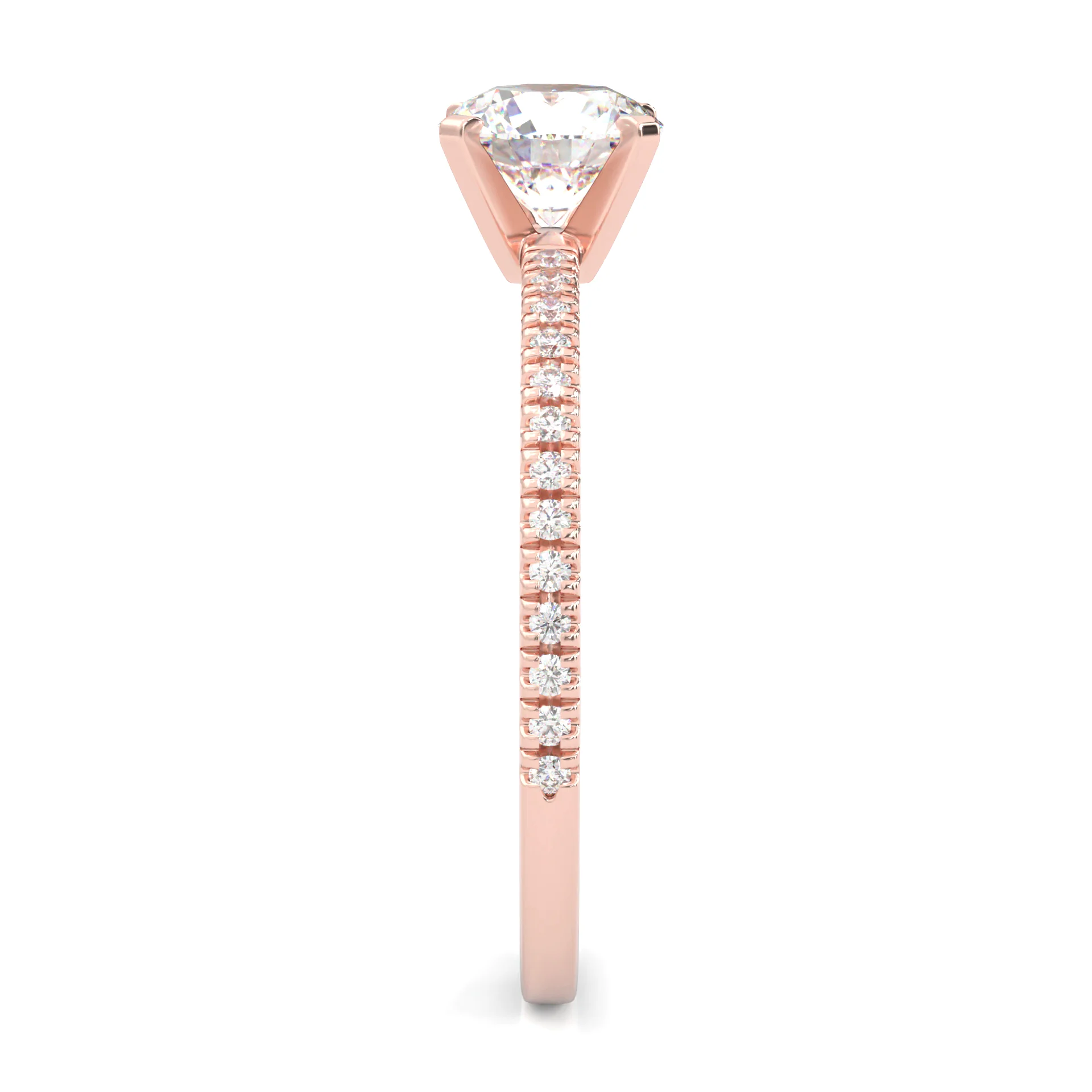 The Curved Swan Moissanite Wedding Set ( Rose Gold ) - Image 4