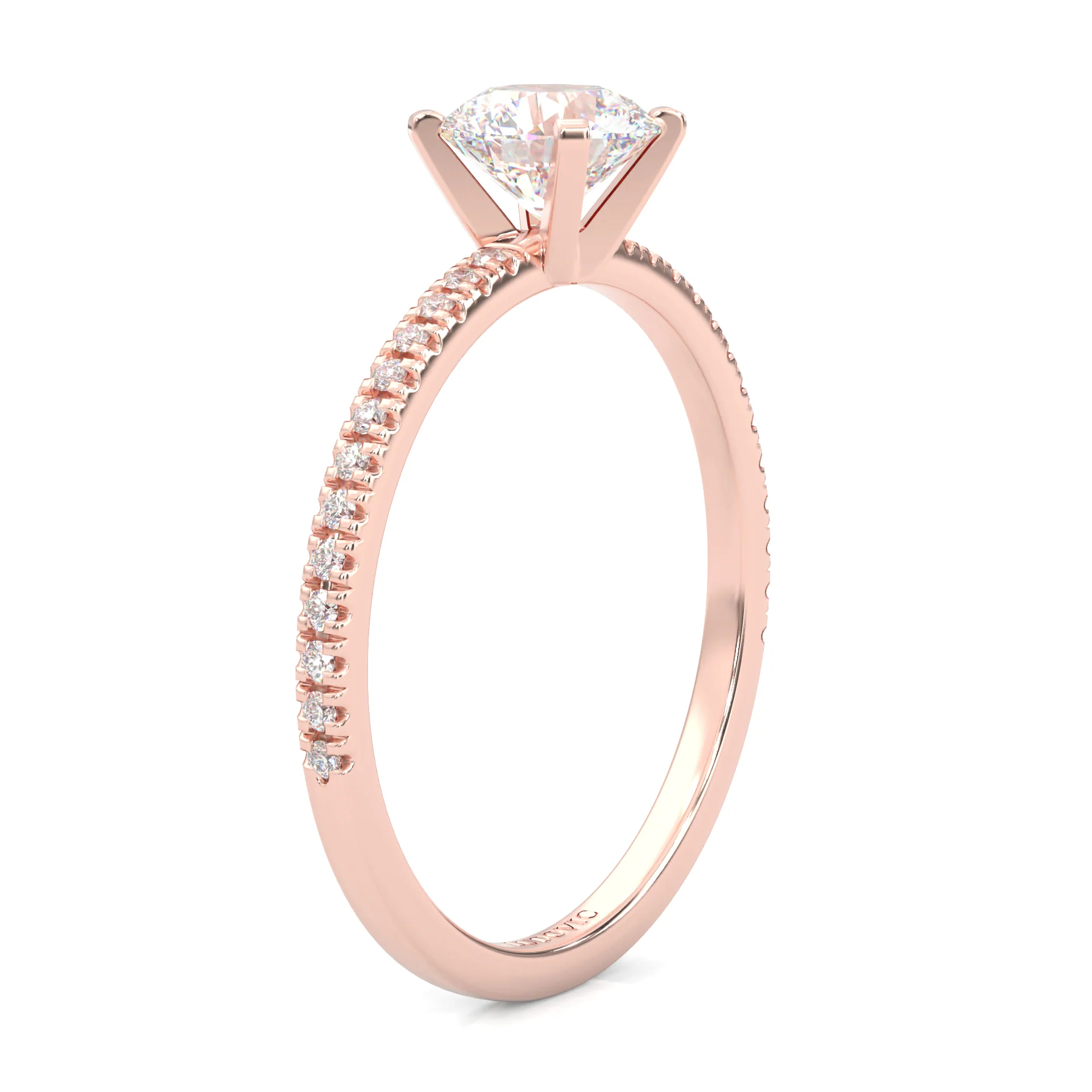 The Curved Swan Moissanite Wedding Set ( Rose Gold ) - Image 5