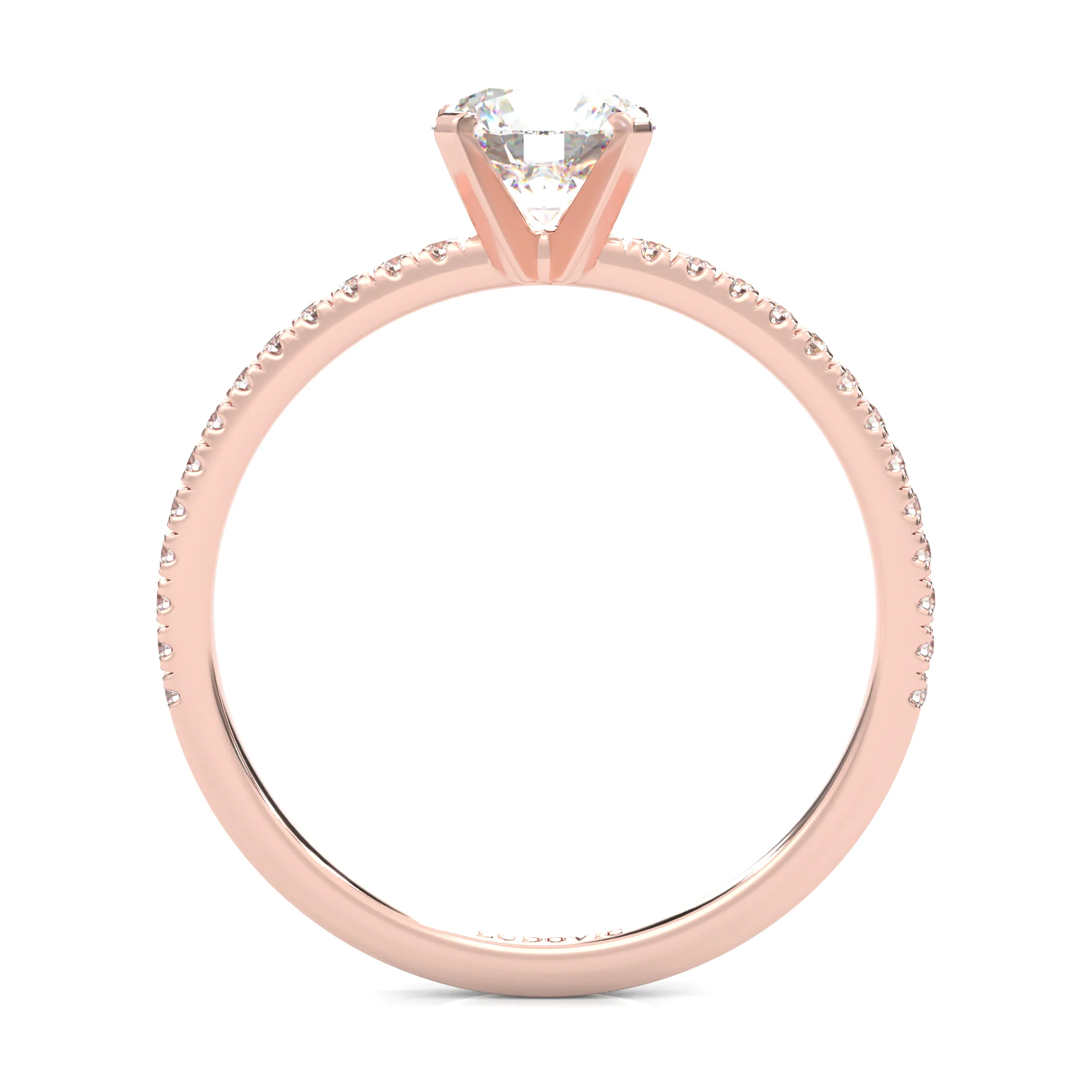 The Curved Swan Moissanite Wedding Set ( Rose Gold ) - Image 6