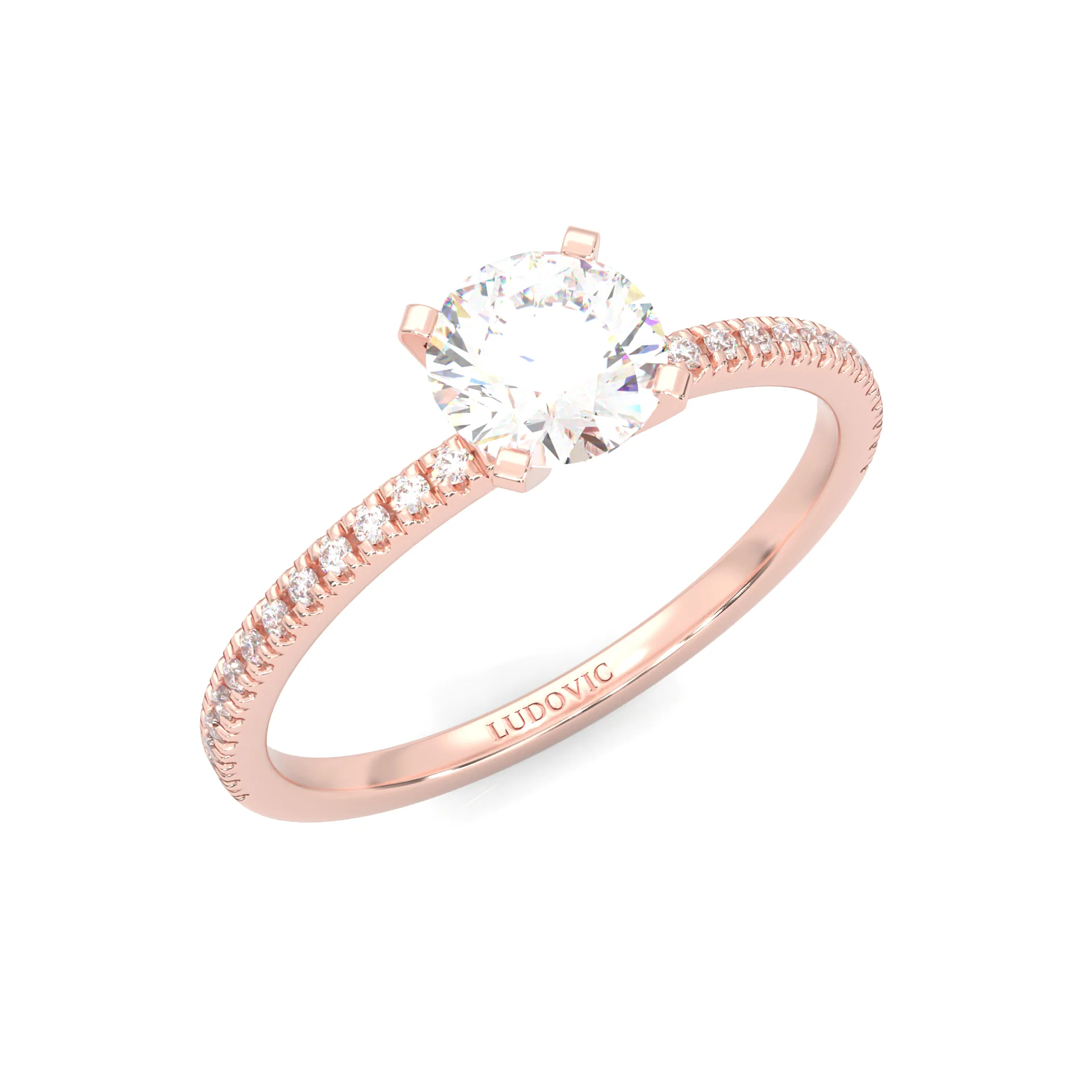 The Curved Swan Moissanite Wedding Set ( Rose Gold ) - Image 7