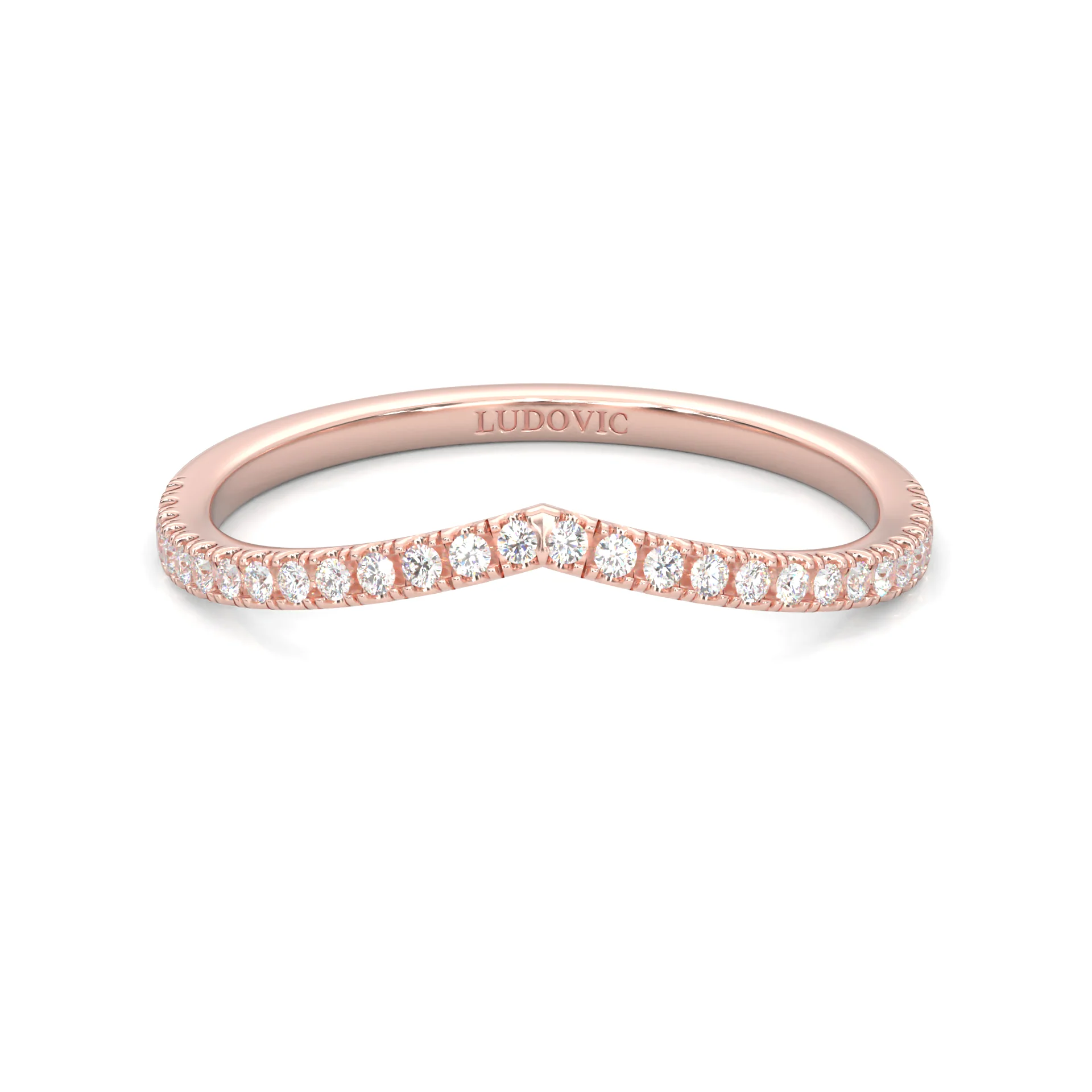The Curved Swan Moissanite Wedding Set ( Rose Gold ) - Image 8