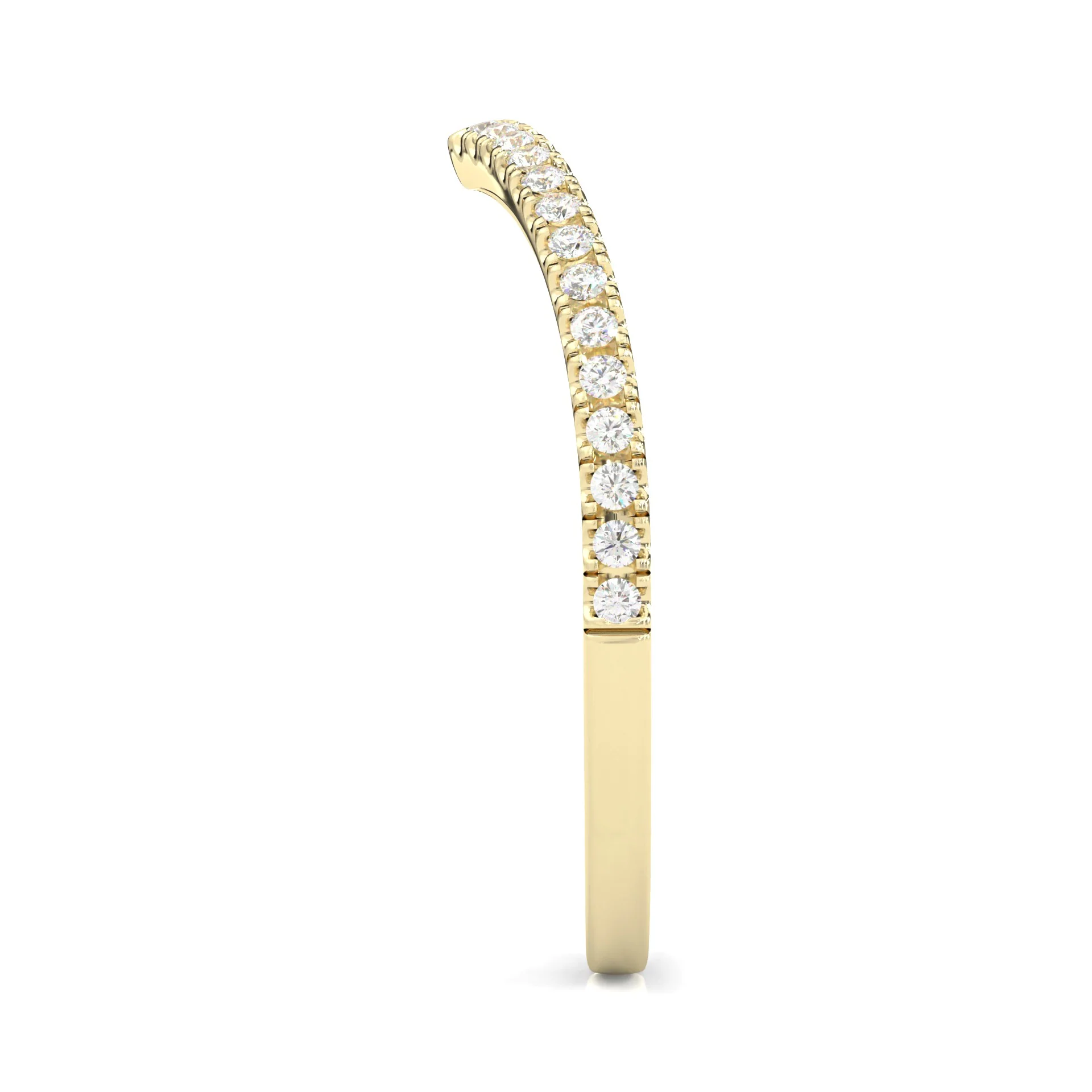The Curved Swan Moissanite Wedding Set ( Yellow Gold ) - Image 11