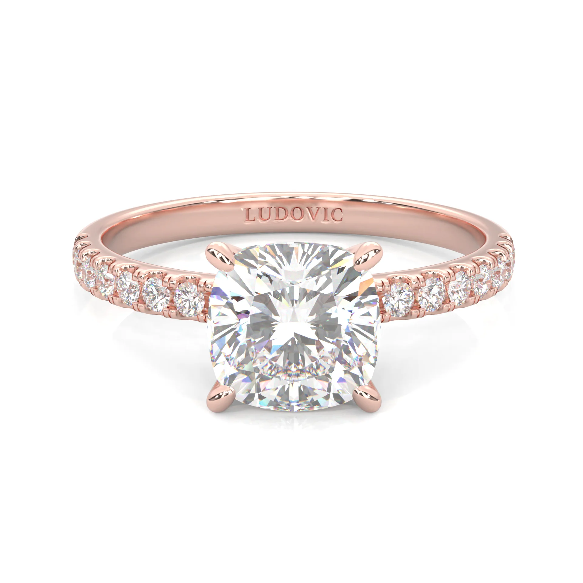The Darling Bond Moissanite Engagement Ring ( Rose Gold 14K )