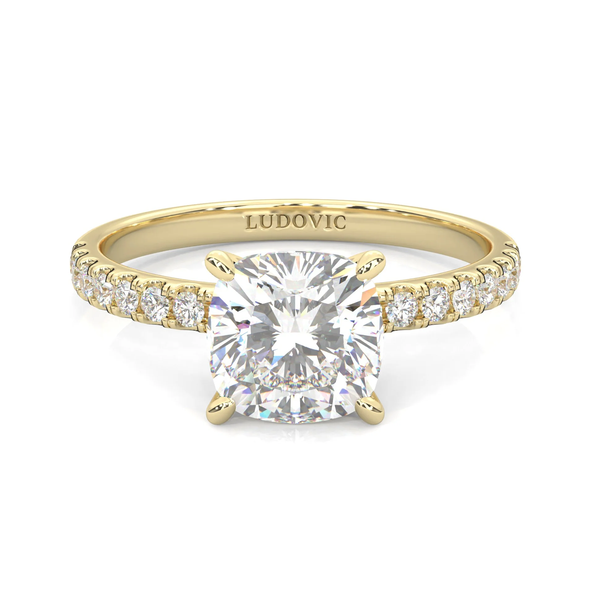 The Darling Bond Moissanite Engagement Ring ( Yellow Gold 14K )
