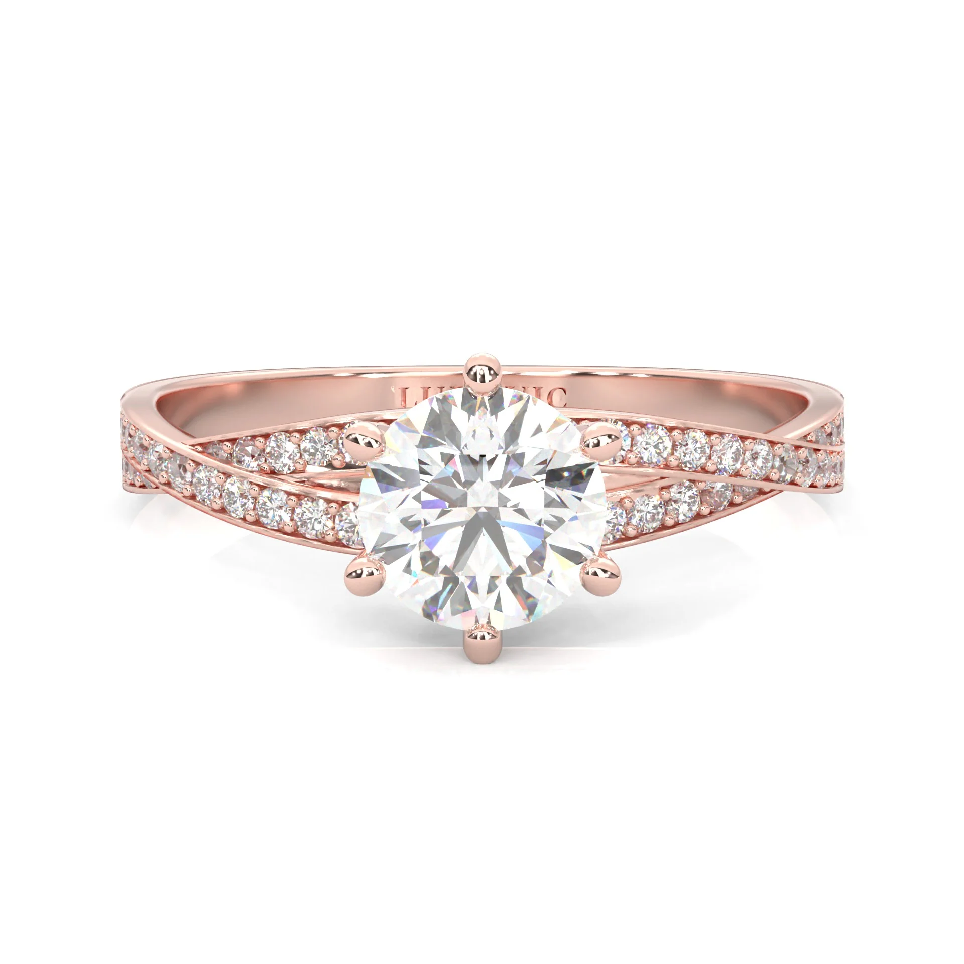 The Detour Moissanite Engagement Ring ( Rose Gold 14K )