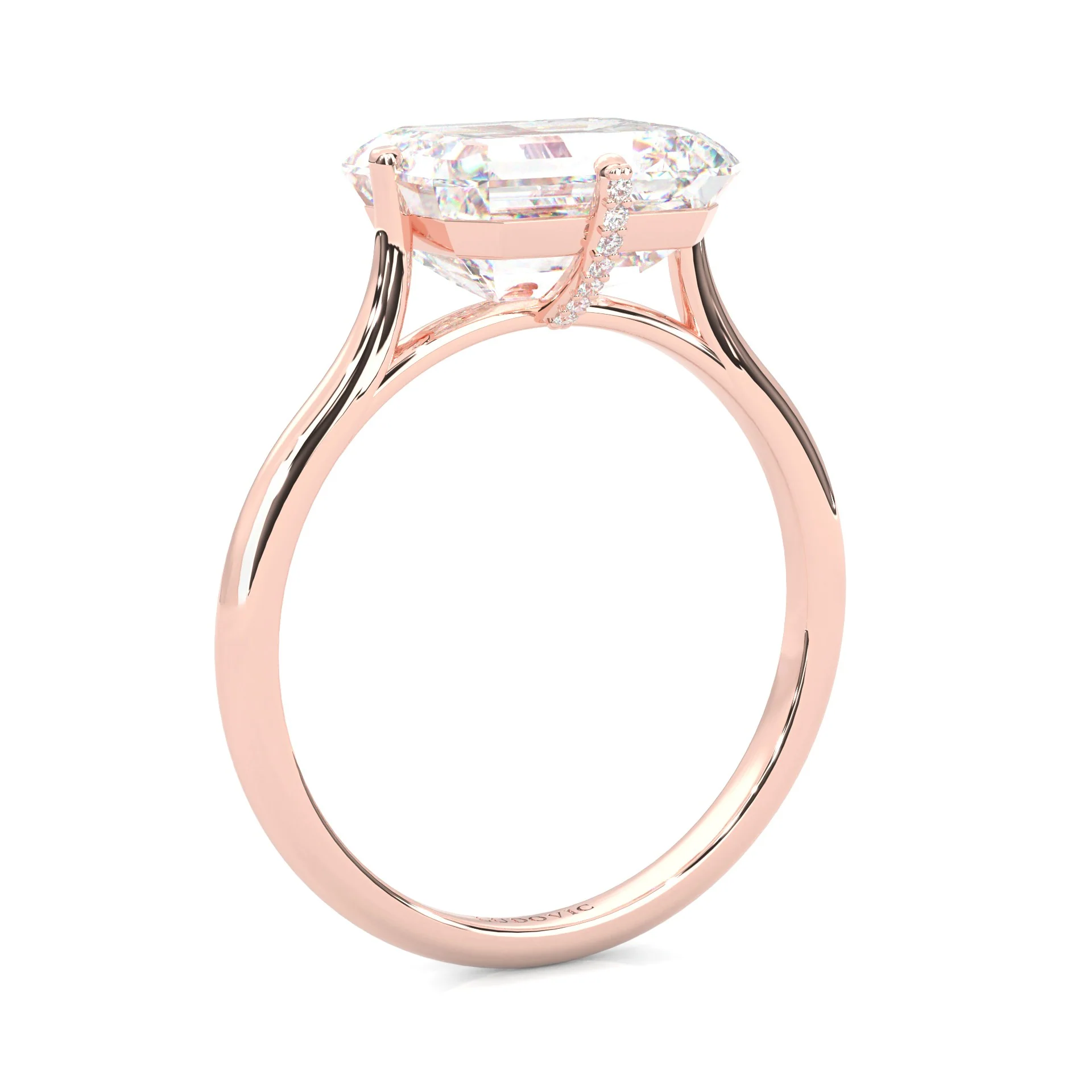 The Elara Moissanite Engagement Ring ( Rose Gold 14k ) - Image 4