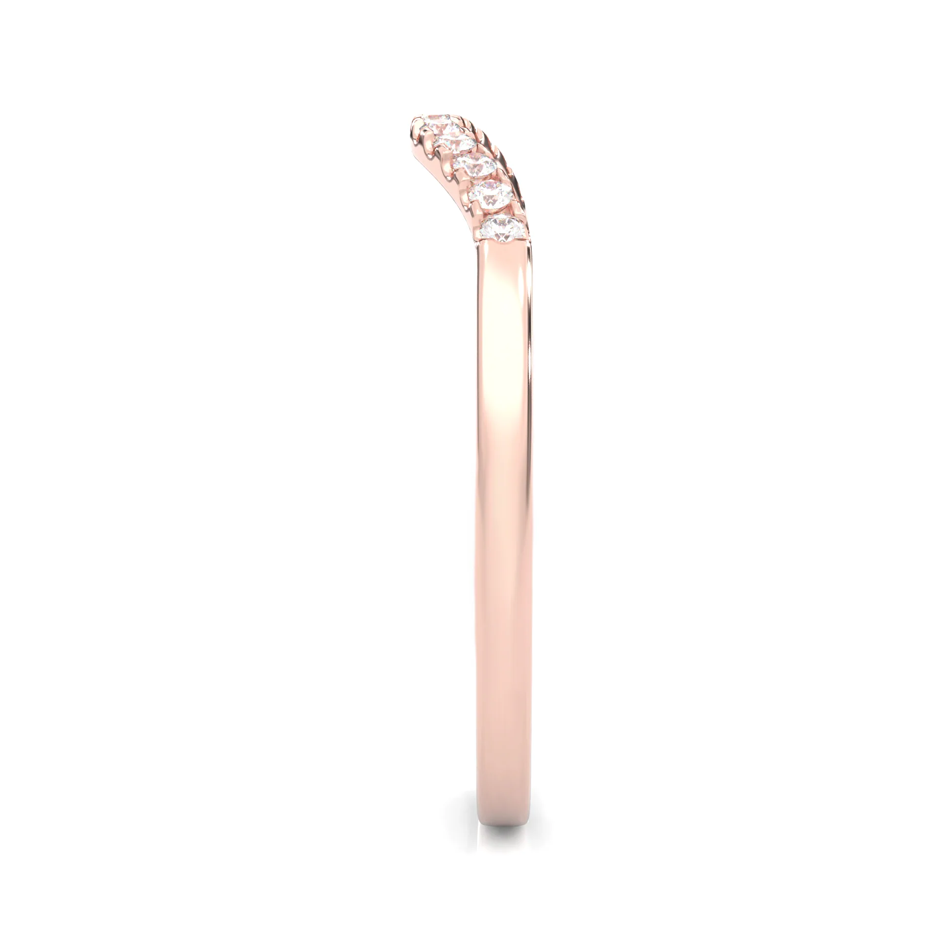 The Elated Palm Moissanite Wedding Band ( Rose Gold ) - Image 4