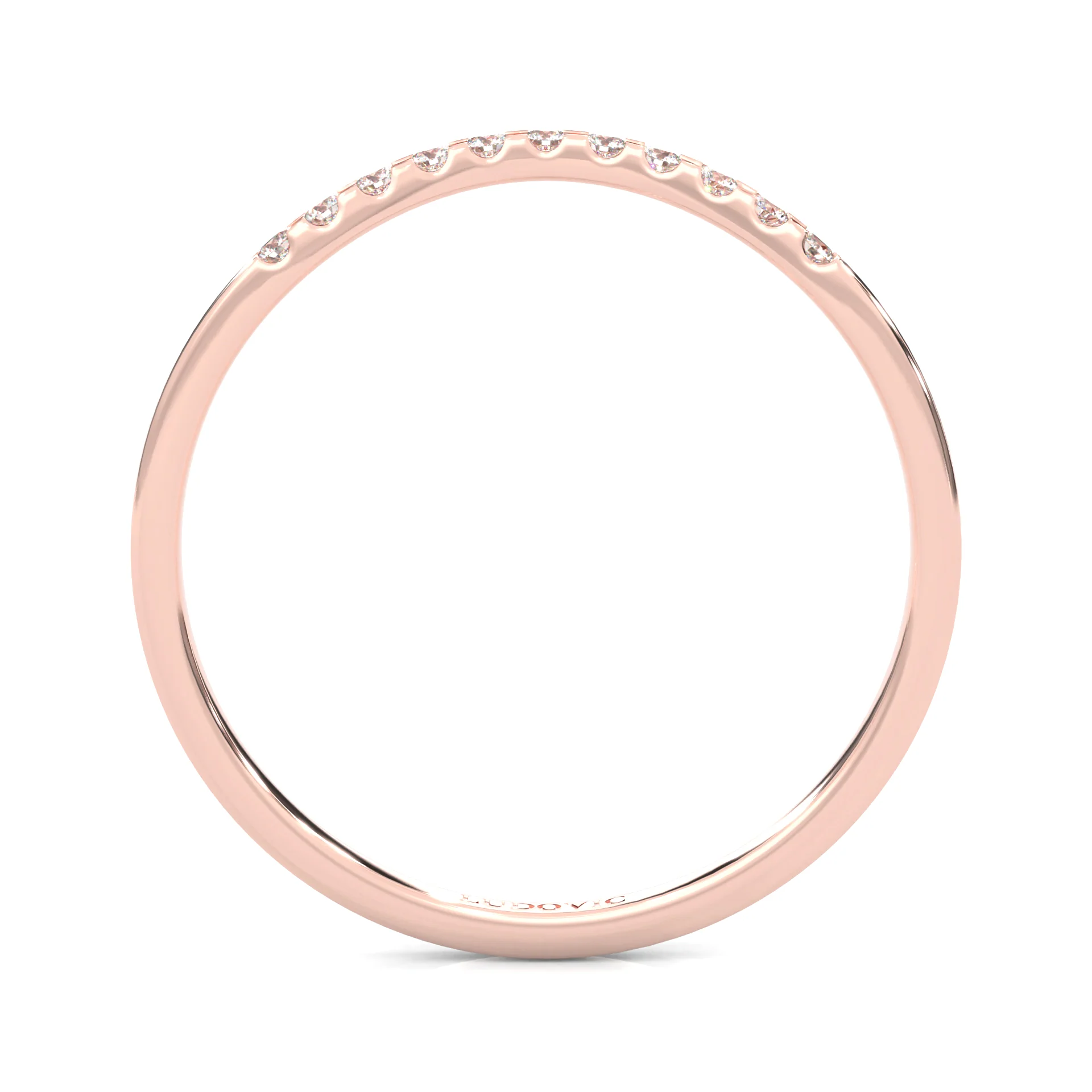 The Elated Palm Moissanite Wedding Band ( Rose Gold ) - Image 6