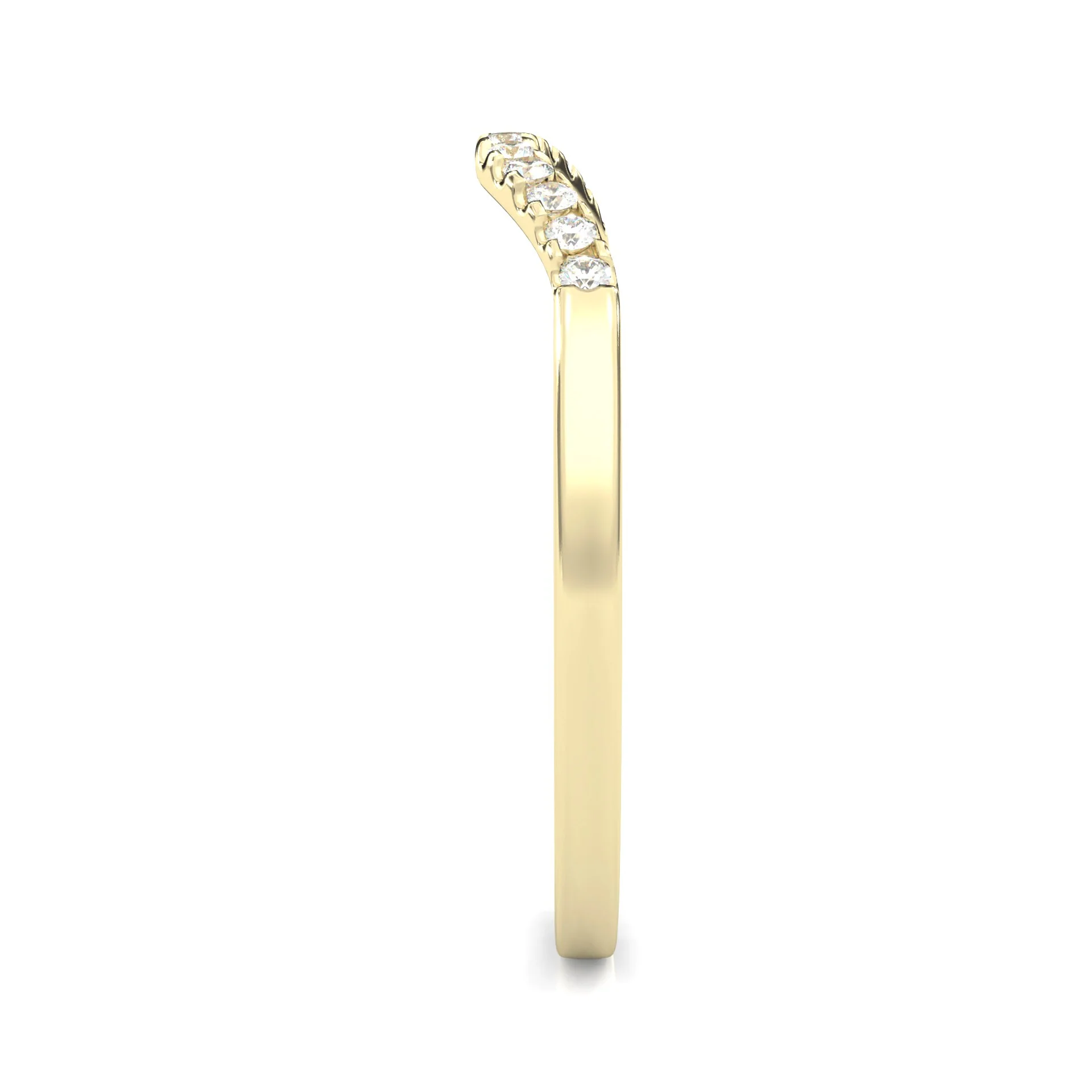 The Elated Palm Moissanite Wedding Band ( Yellow Gold ) - Image 3