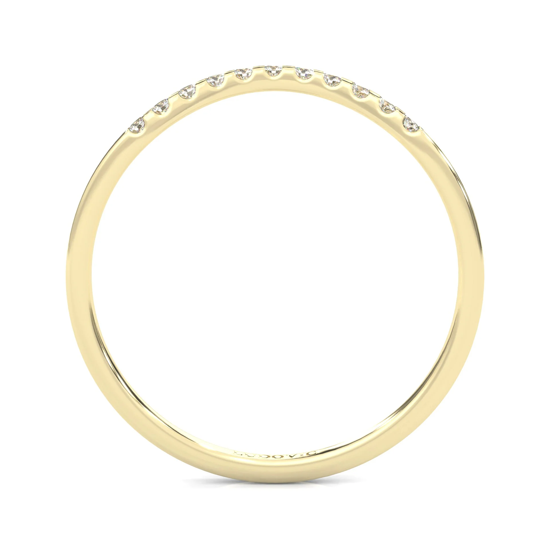 The Elated Palm Moissanite Wedding Band ( Yellow Gold ) - Image 5