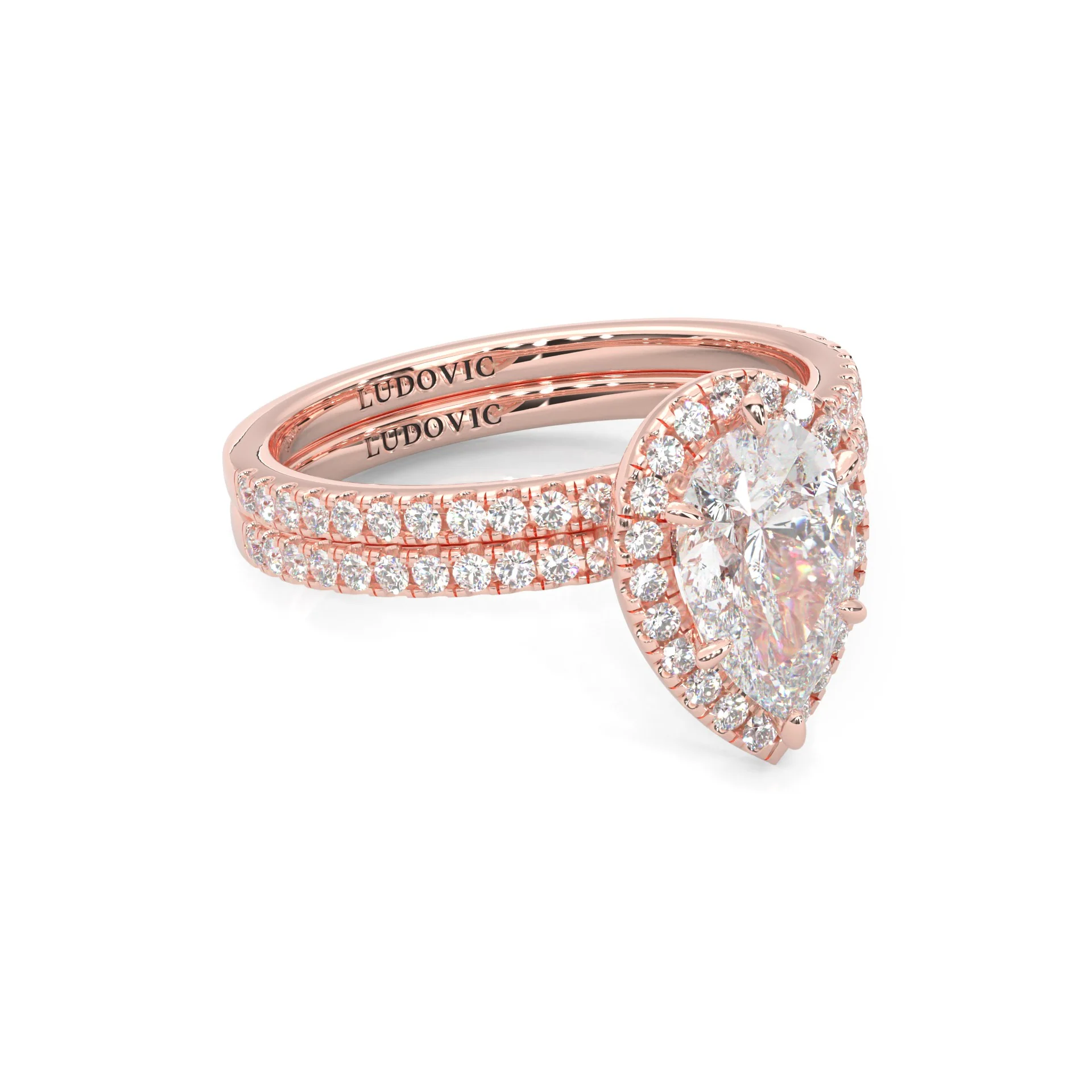 Valora Moissanite Wedding Set (14k Solid Rose Gold) - Image 3