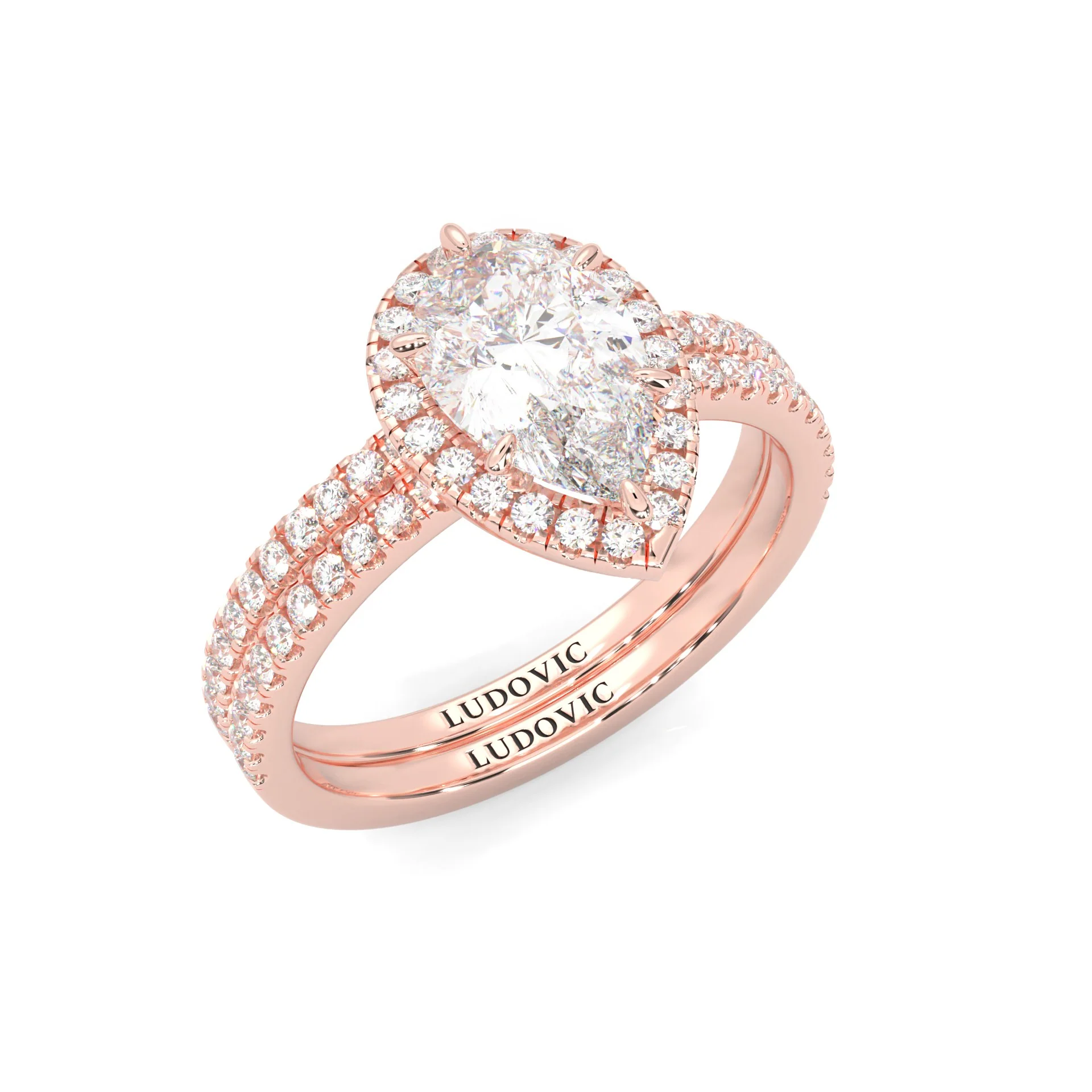 Valora Moissanite Wedding Set (14k Solid Rose Gold) - Image 4
