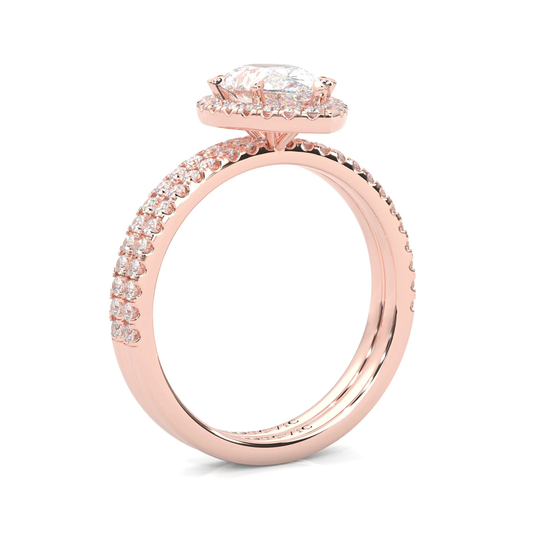 Valora Moissanite Wedding Set (14k Solid Rose Gold) - Image 5