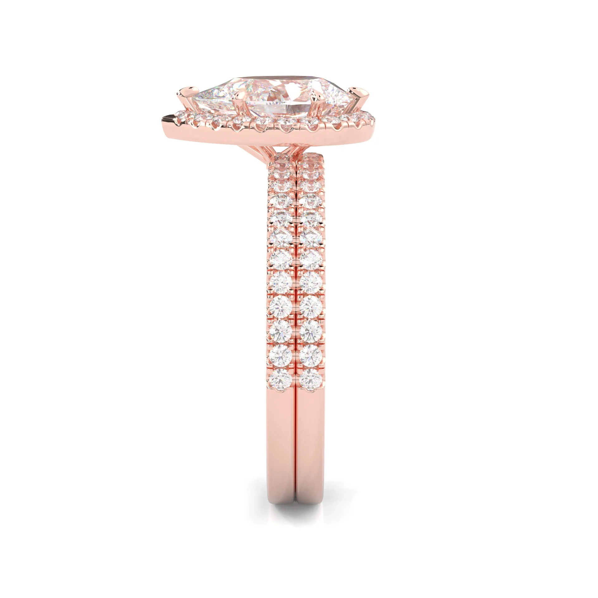 Valora Moissanite Wedding Set (14k Solid Rose Gold) - Image 7