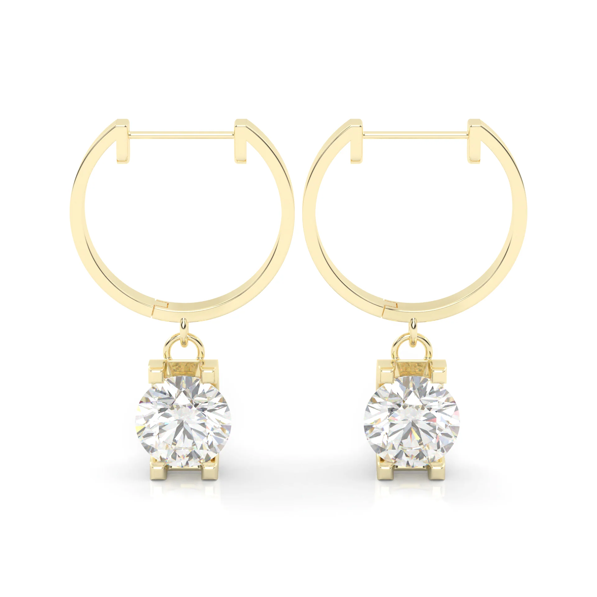 The Frozen Beauty Moissanite Earrings ( Yellow Gold 14k )