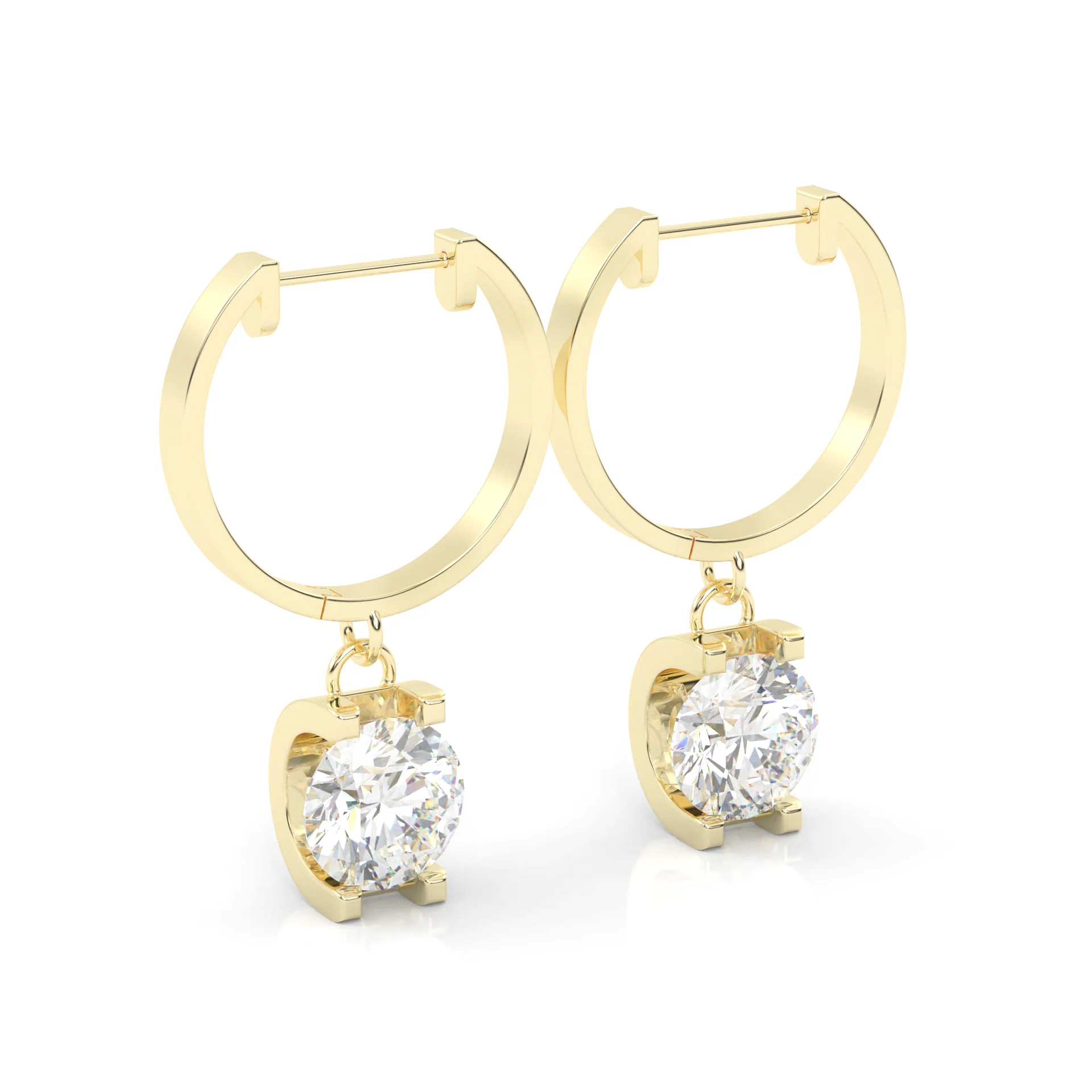 The Frozen Beauty Moissanite Earrings ( Yellow Gold 14k ) - Image 2