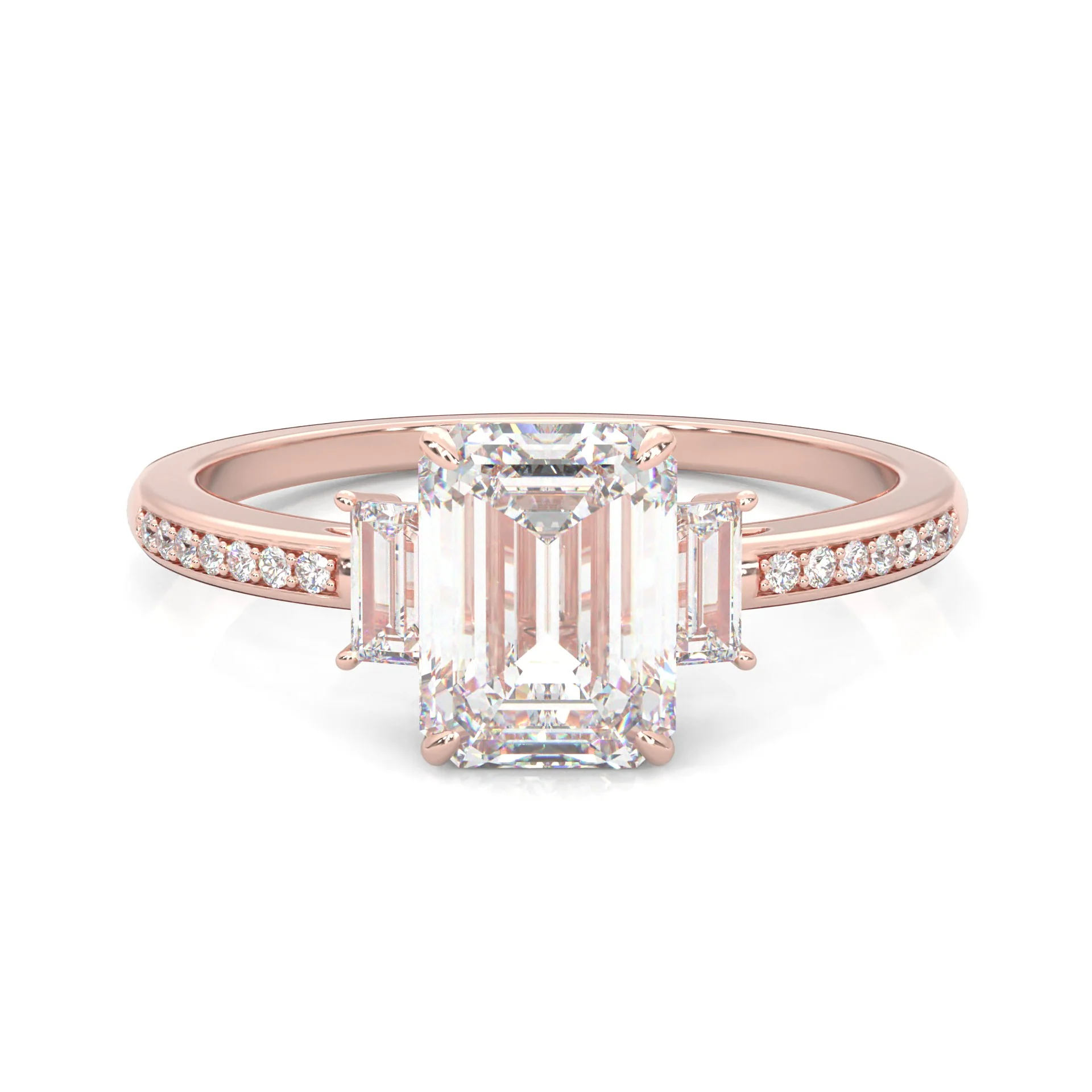 The Frozen Dream Moissanite Engagement Ring ( Rose Gold 14K )