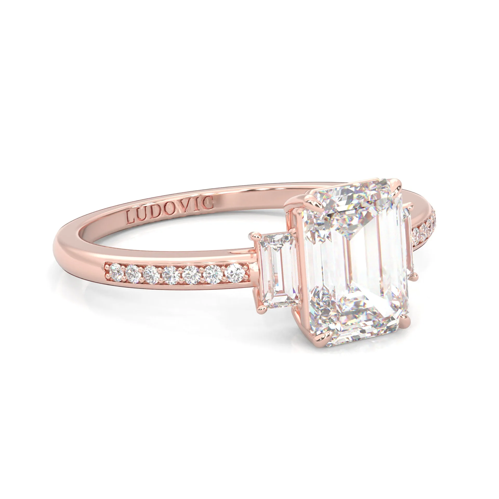 The Frozen Dream Moissanite Engagement Ring ( Rose Gold 14K ) - Image 3