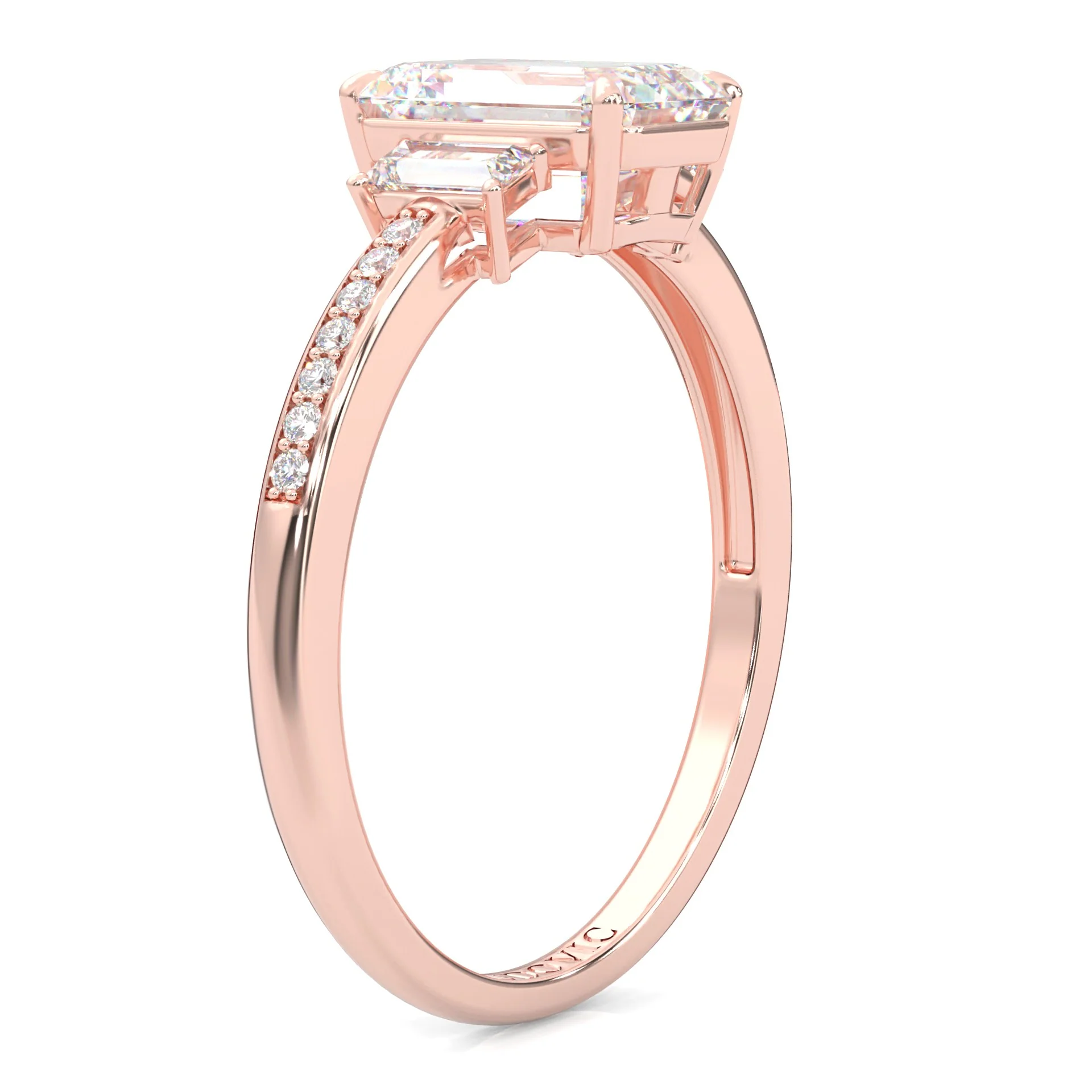 The Frozen Dream Moissanite Engagement Ring ( Rose Gold 14K ) - Image 4